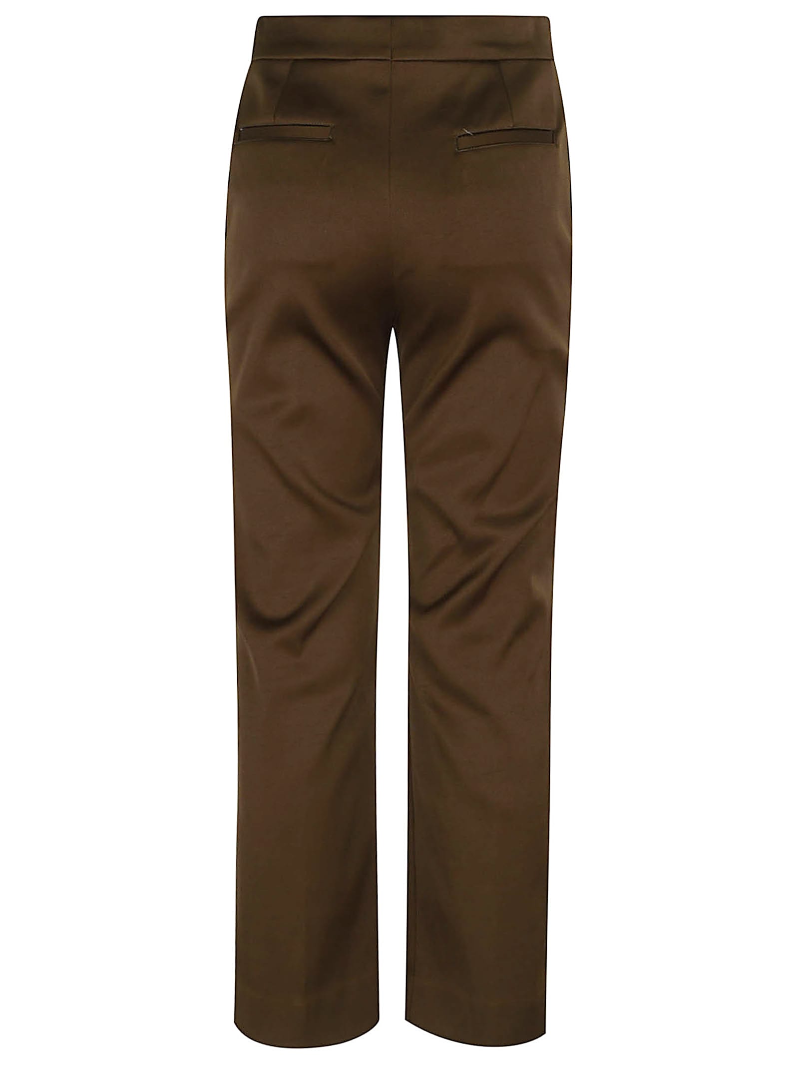 Tory Burch Twill Trouser In Dark Oliva