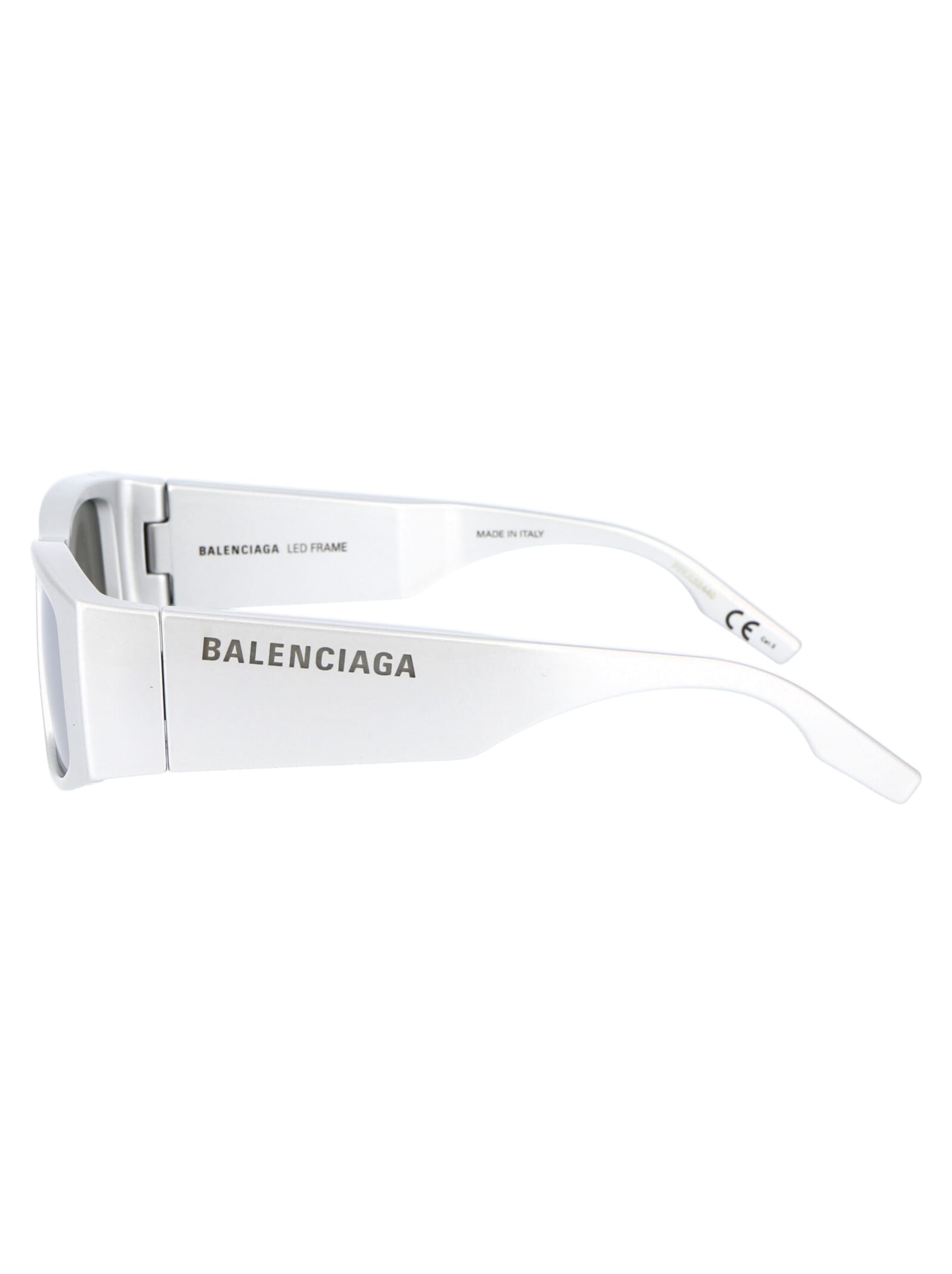 Shop Balenciaga Bb0100s Sunglasses In 002 Silver Silver Silver