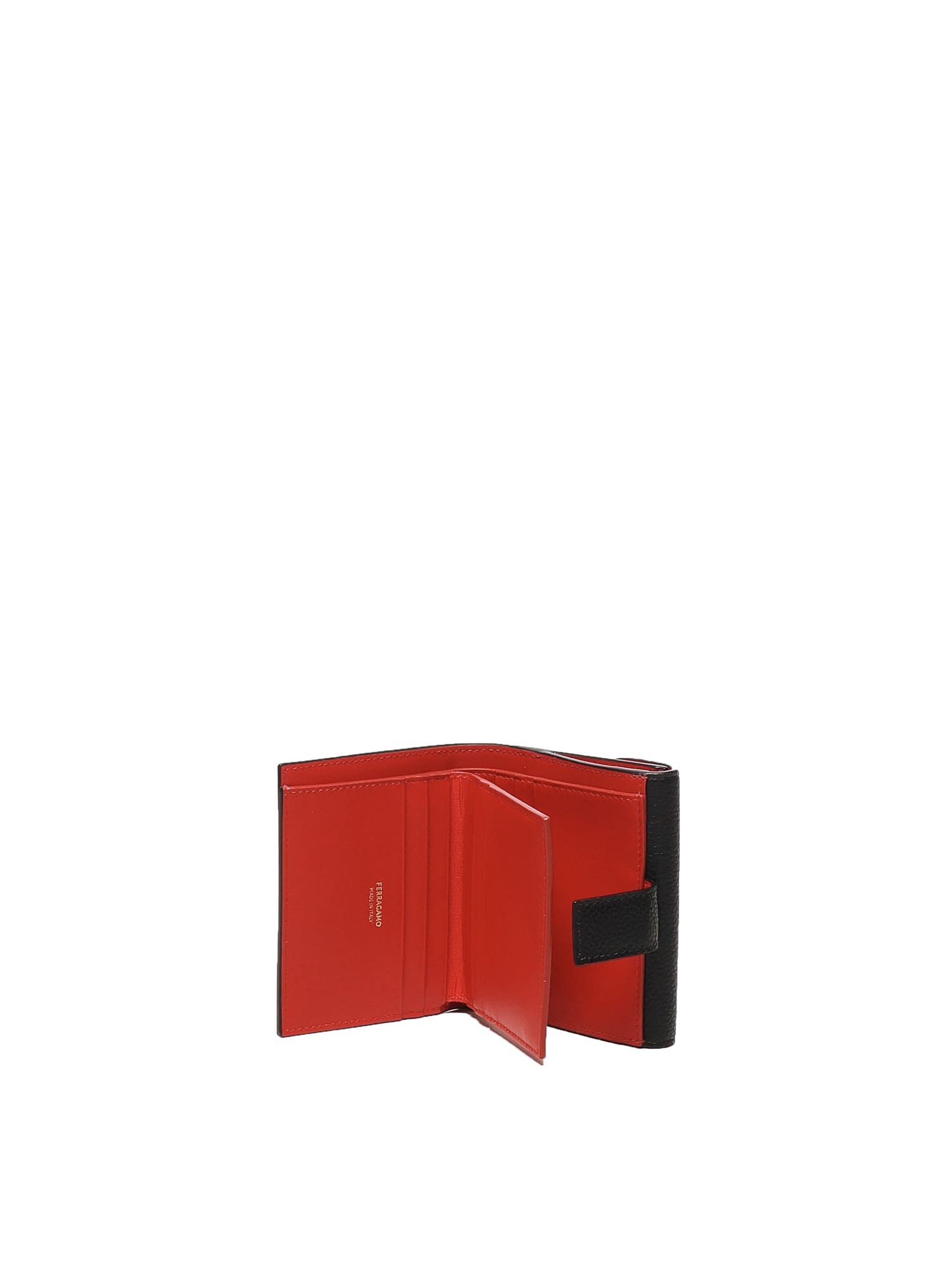 Ferragamo Gancini Compact Wallet In Black