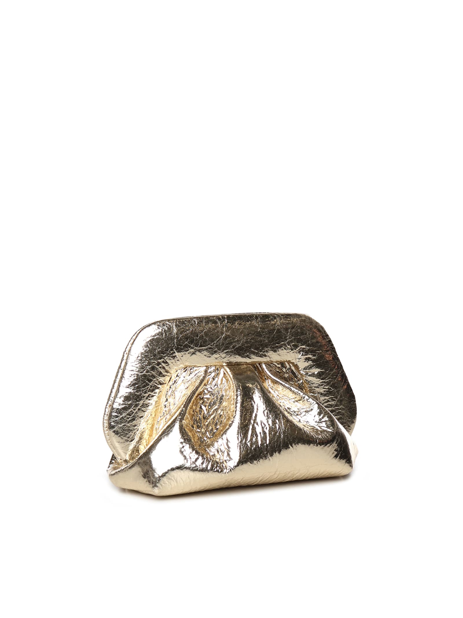 Themoirè Gea Clutch Pineapple Leather In Golden