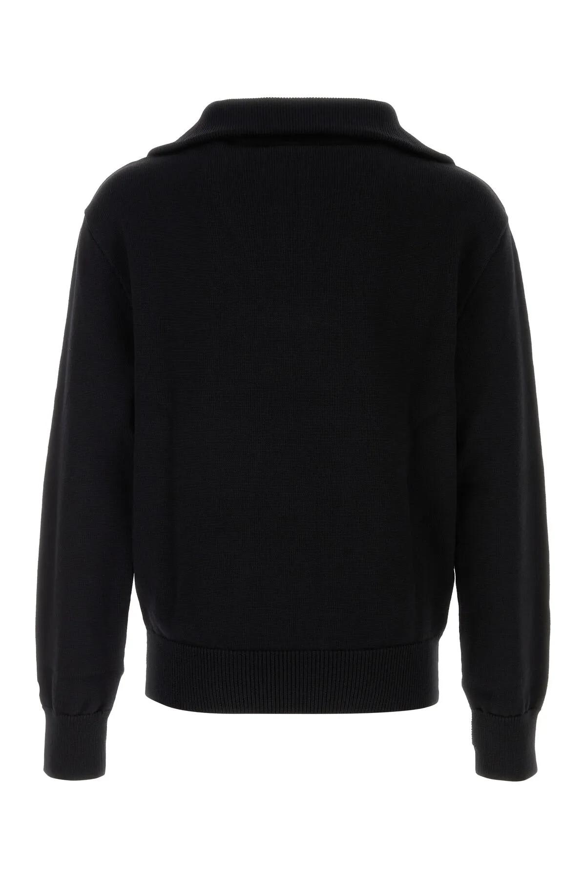 COURRÈGES BLACK WOOL BLEND SWEATER 