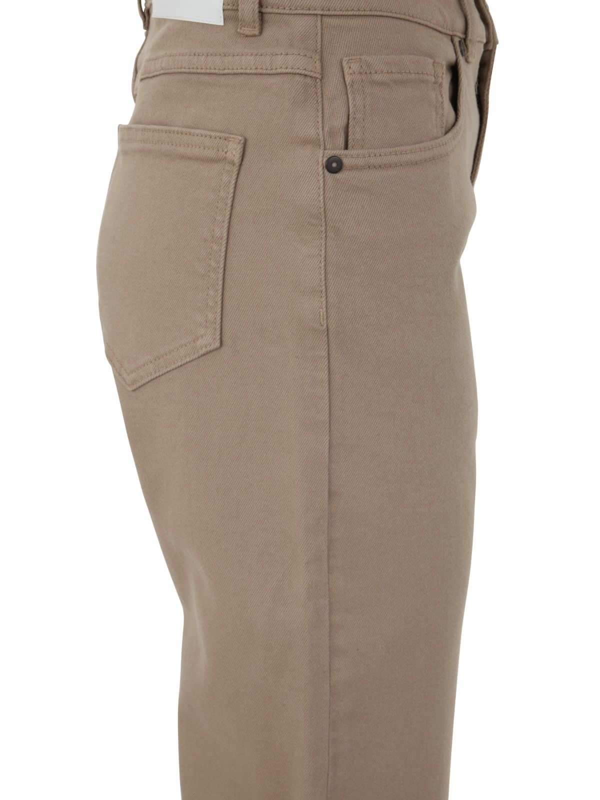 Shop P.a.r.o.s.h Drill Cotton Trousers In Beige