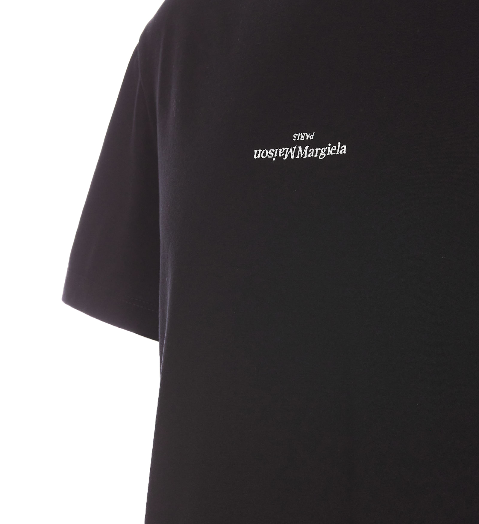 Shop Maison Margiela Distorted Logo T-shirt In Black