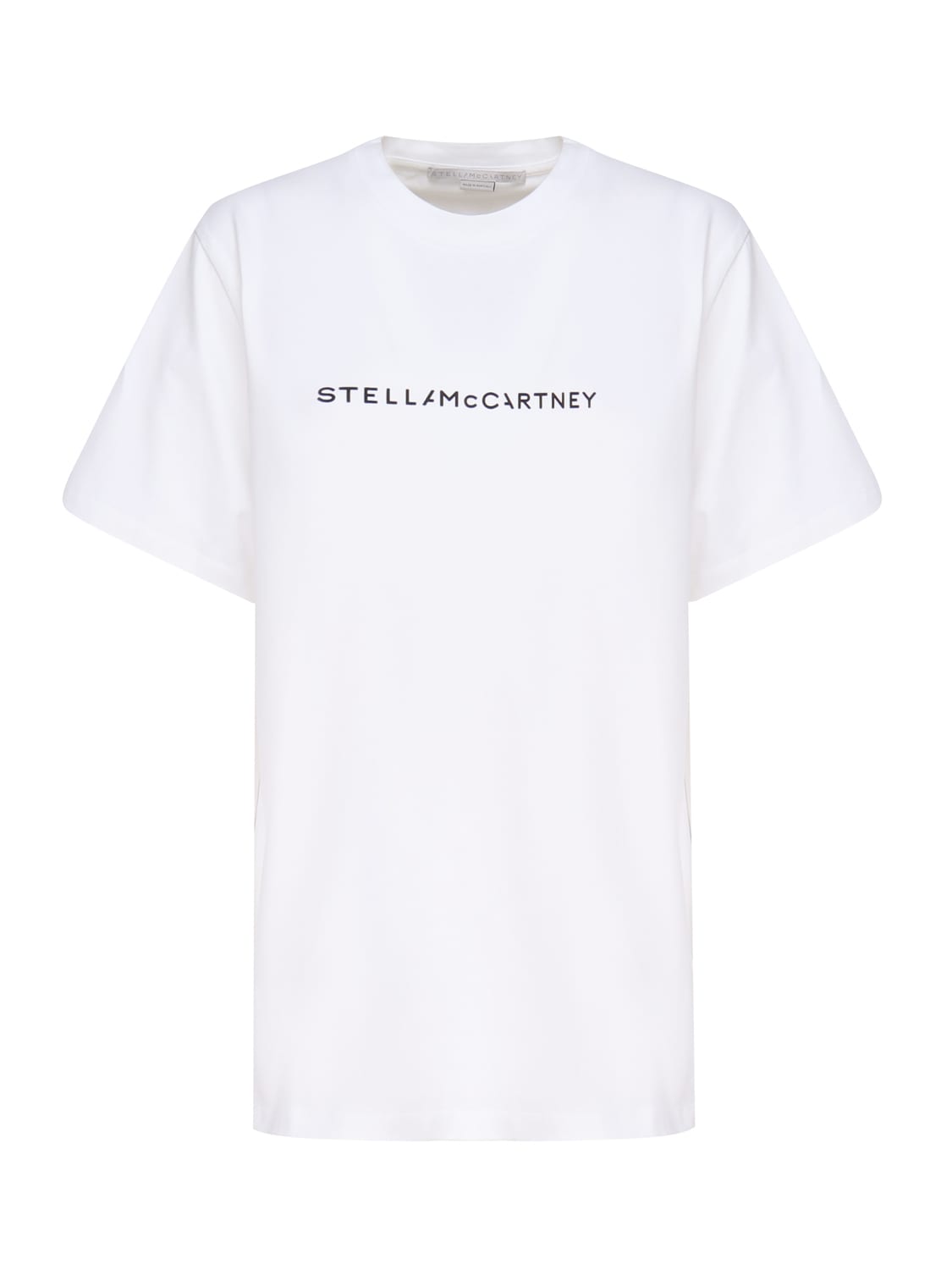 Stella Mccartney Organic Cotton T-shirt Logo In Pure White