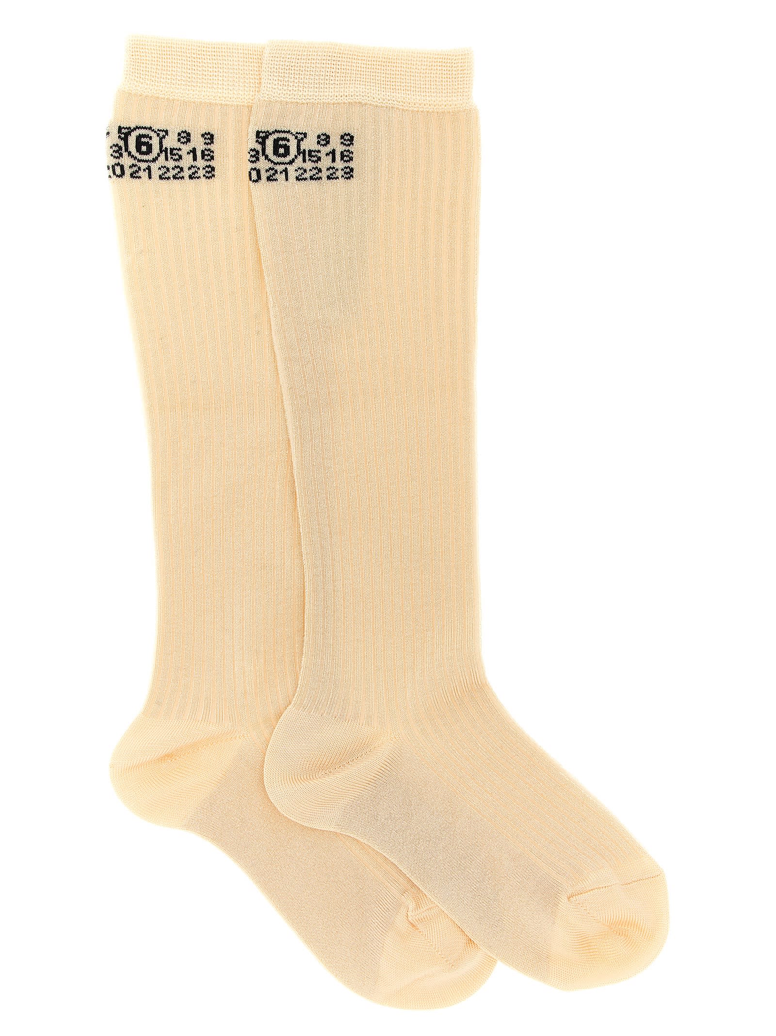 Mm6 Maison Margiela Bootleg Socks In Yellow