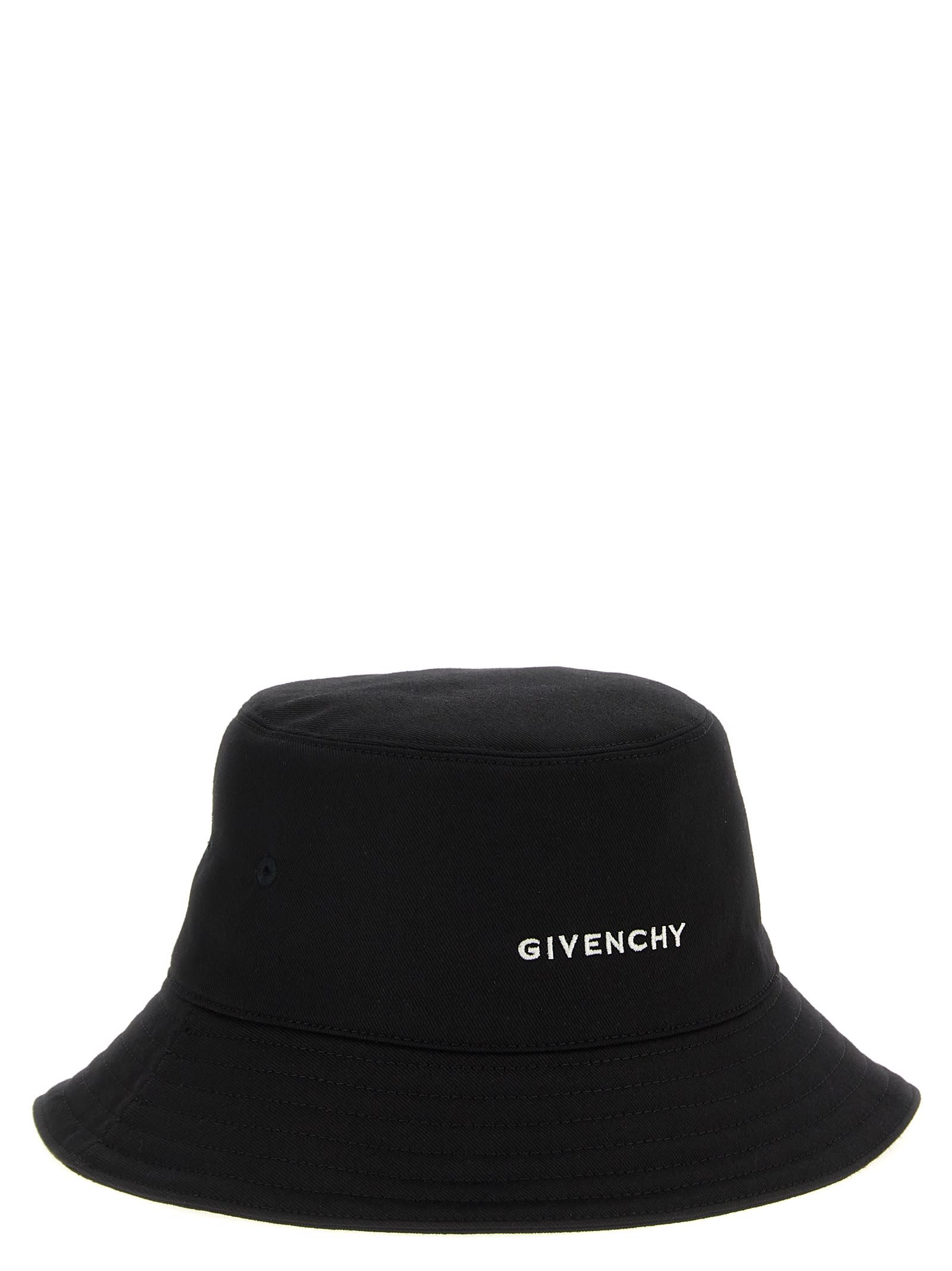 Givenchy Bucket Hat With Logo Embroidery And Wide Brim In Black