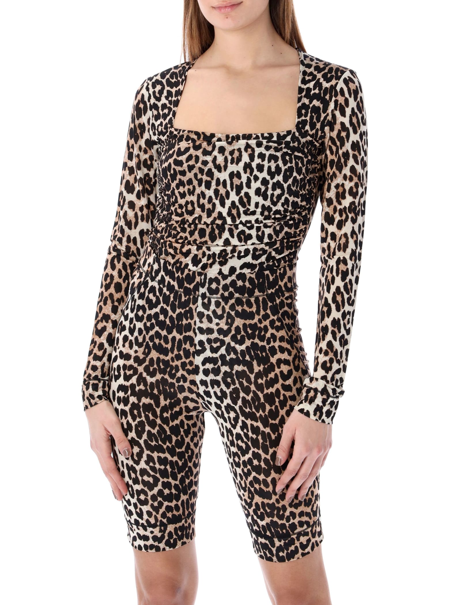 Ganni Leopard-printed Bodysuit