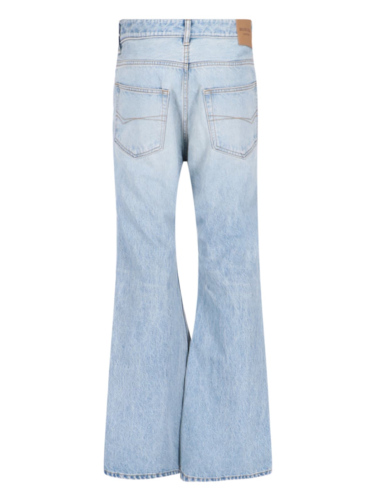 Shop Balenciaga Flared Jeans In Light Blue