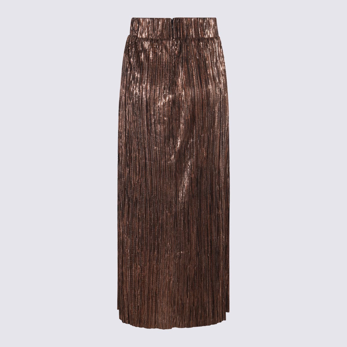 Shop Sabina Musayev Brown Lame Long Skirt