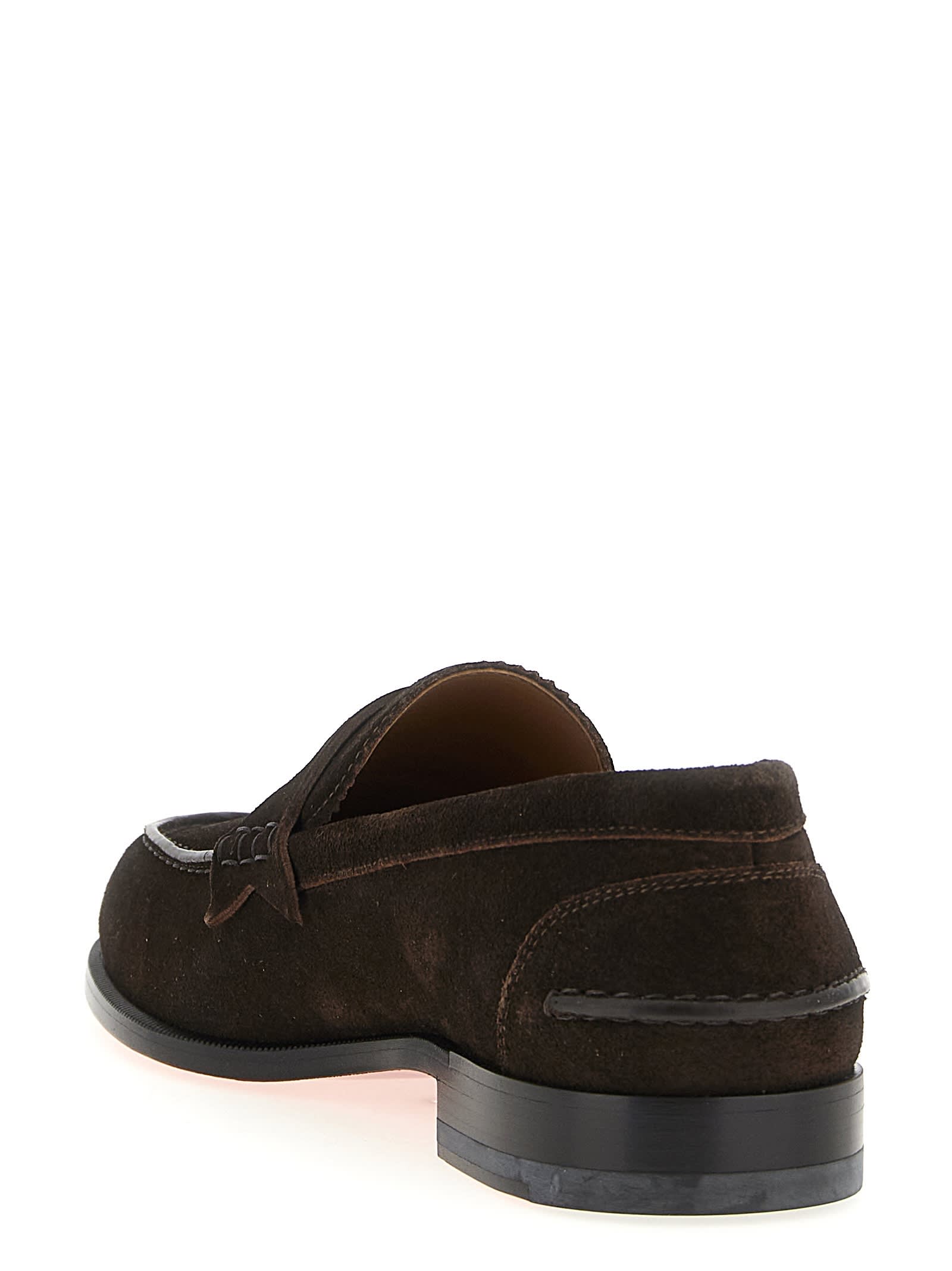 Christian Louboutin Penny Loafers In Brown