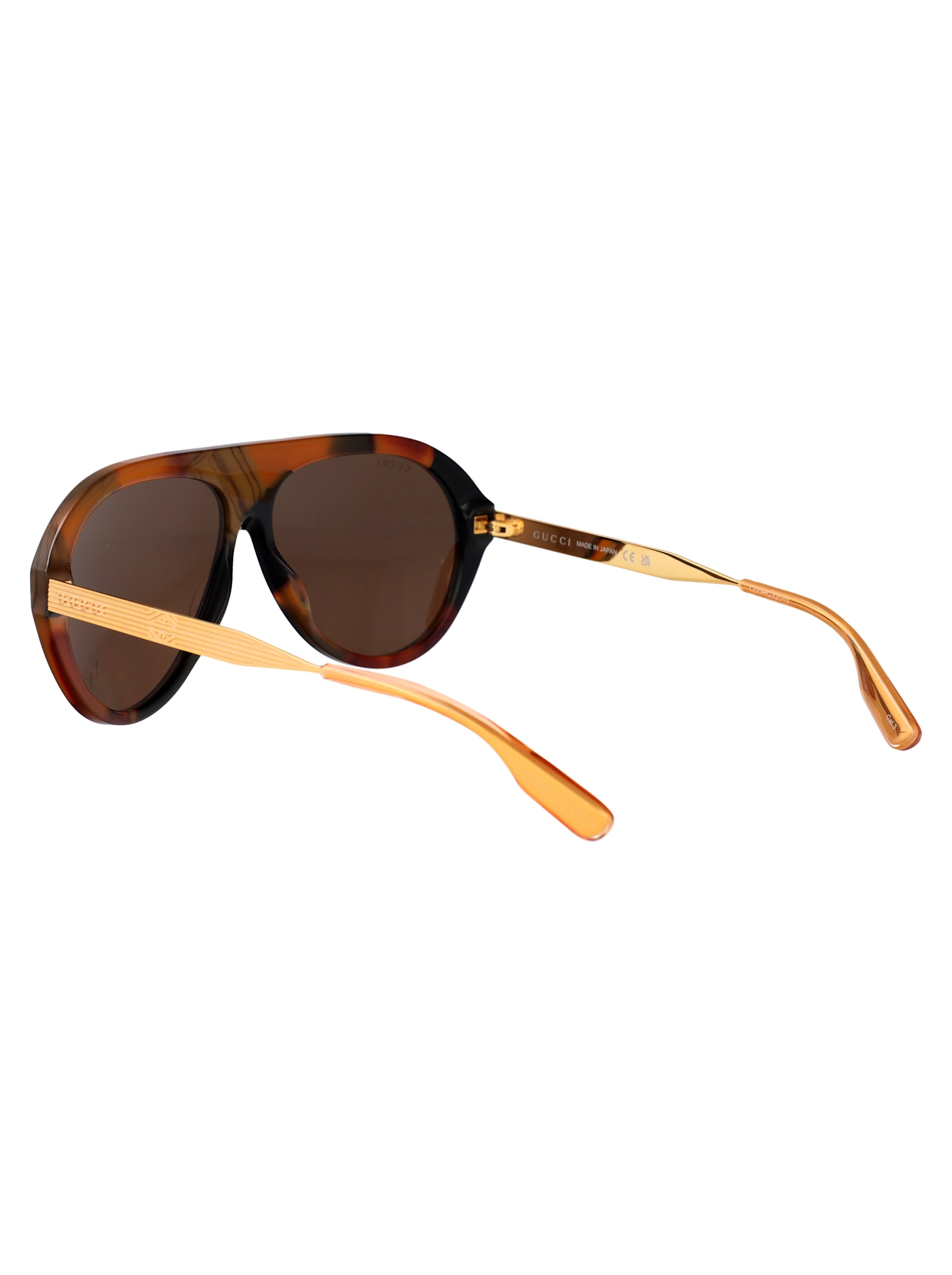 Gucci Sunglasses Men Gold In Brown