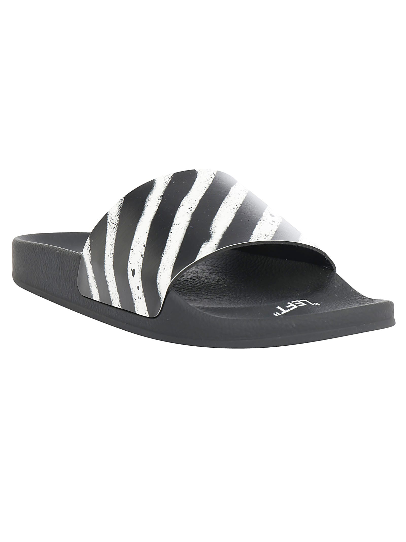 black and white striped sliders