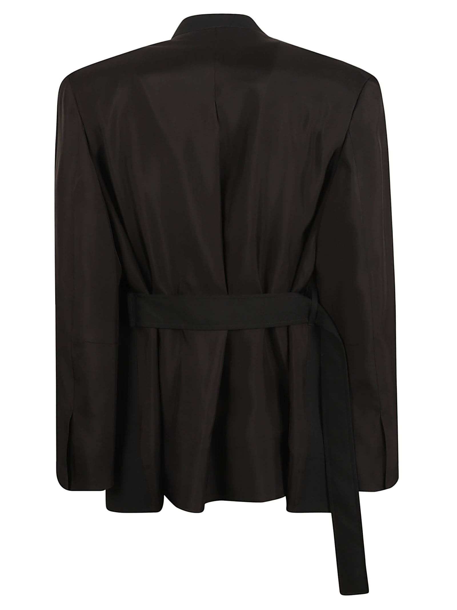 Shop Jil Sander Open Belted Blazer In Black