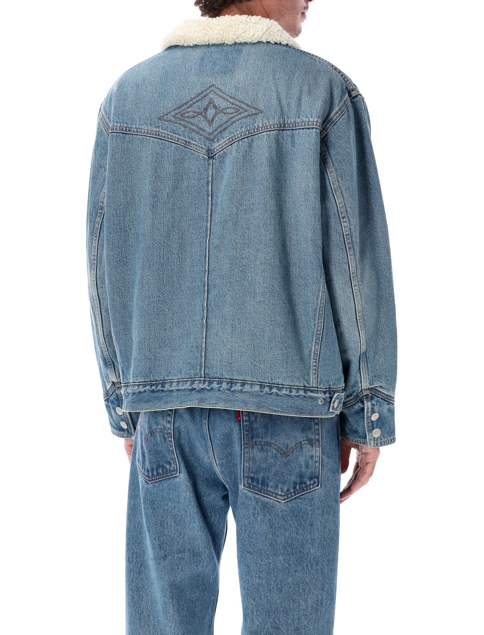 Levi's Levi S Denim Western Sherpa Trucker Jacket In Blue