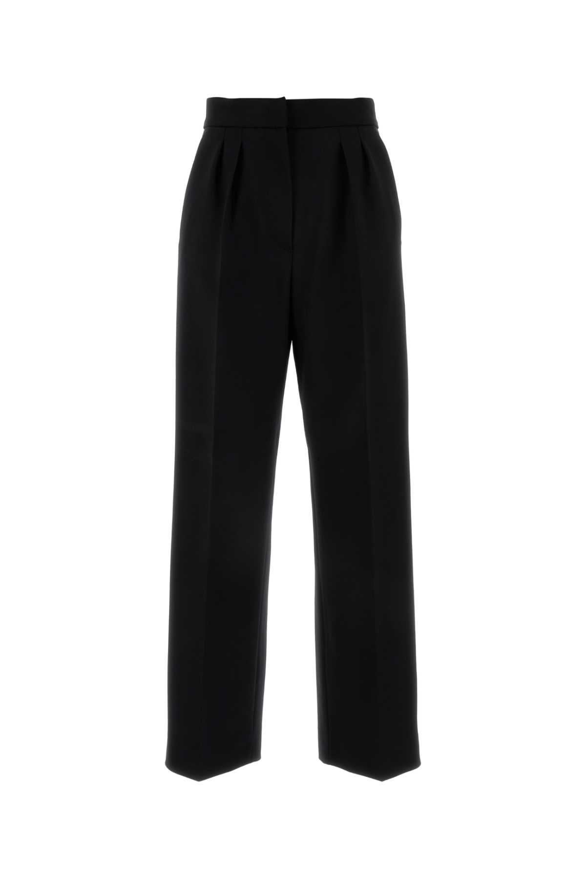 Shop Max Mara Black Stretch Wool Verbano Pant