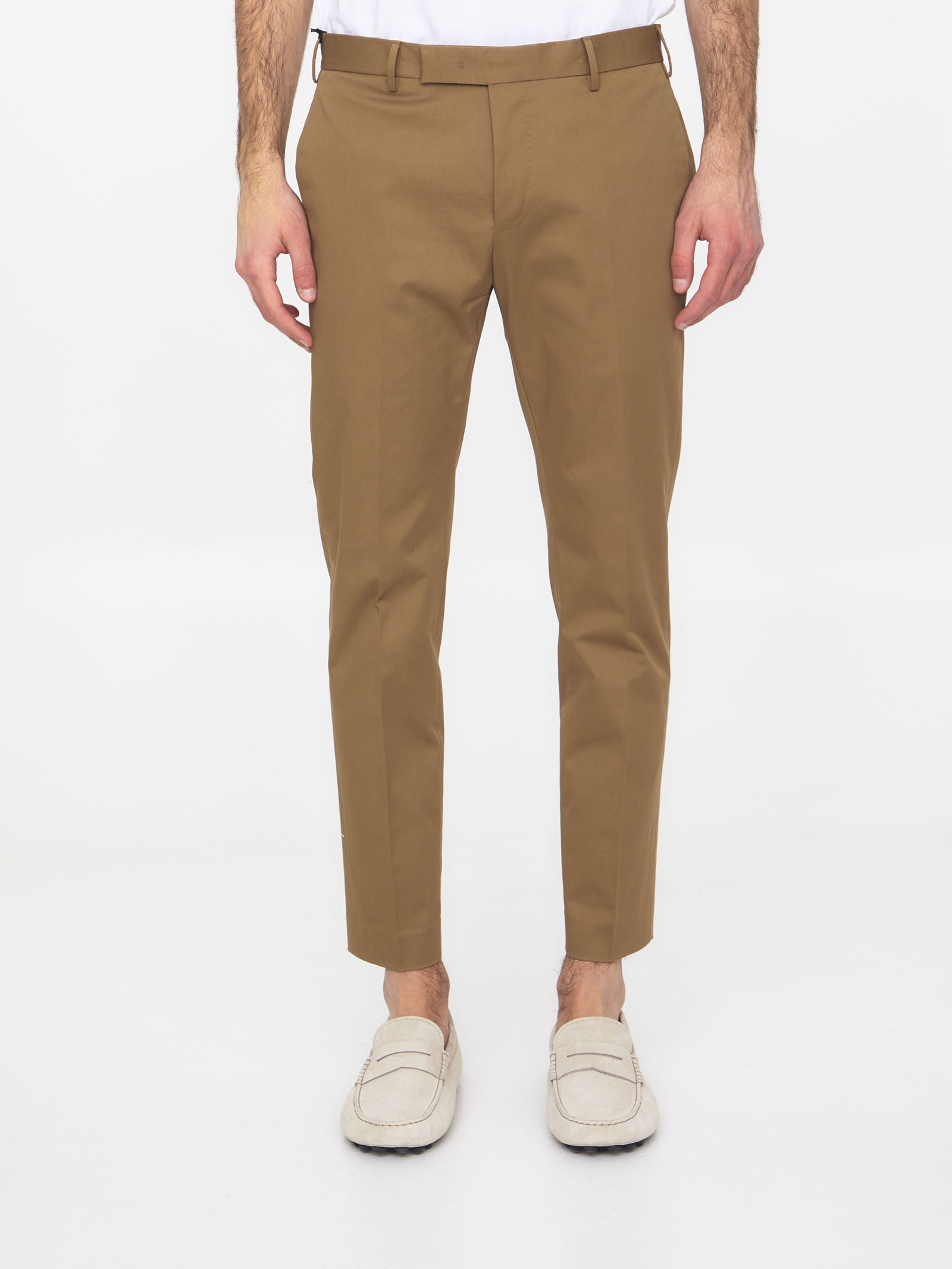 Pt01 Beige Gabardine Trousers