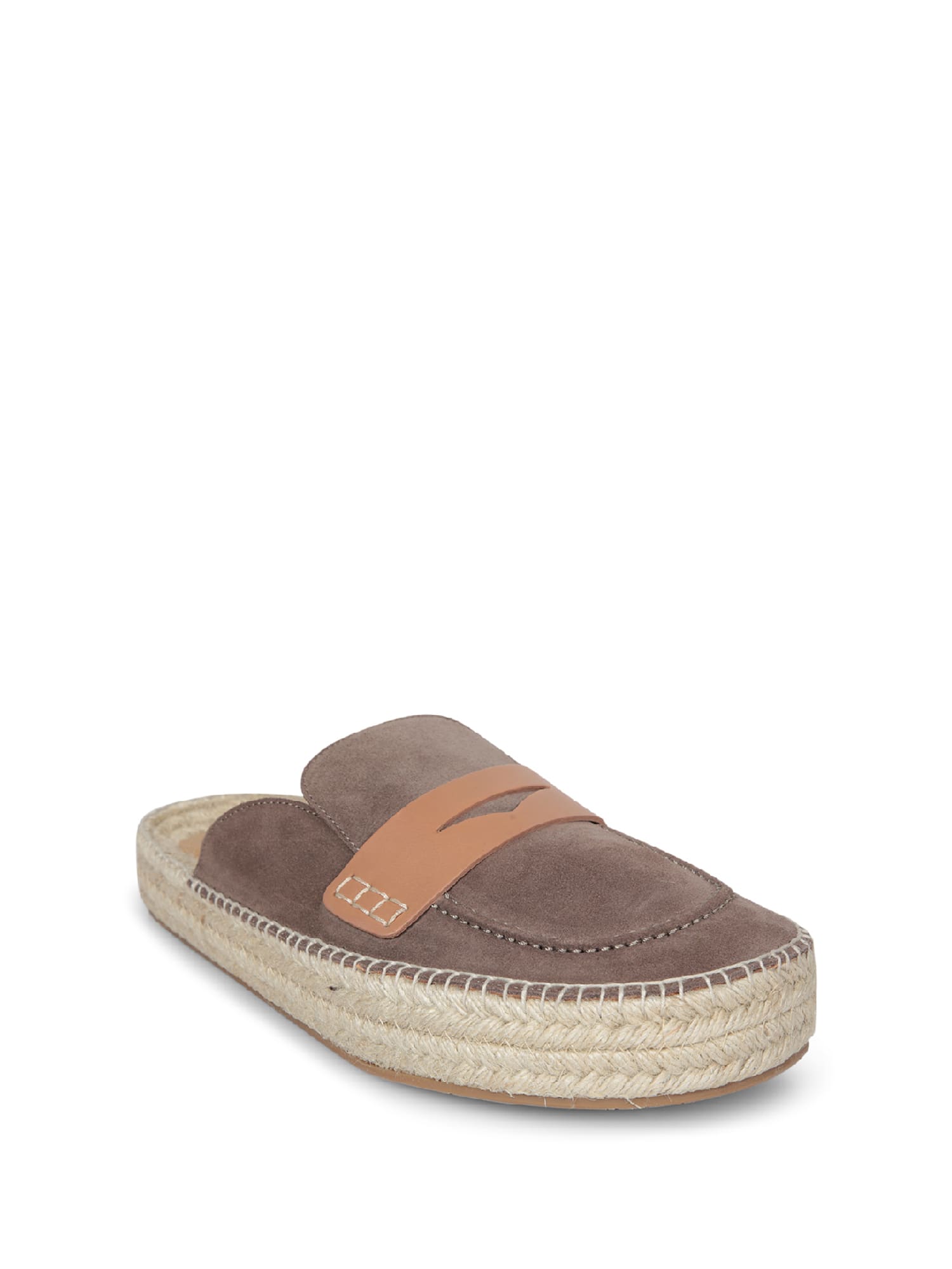 JW ANDERSON TAUPE LEATHER ESPADRILLAS