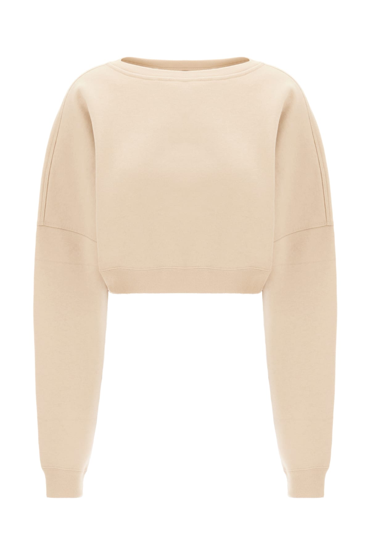 Saint Laurent Cappuccino Cotton Sweatshirt In Poudre