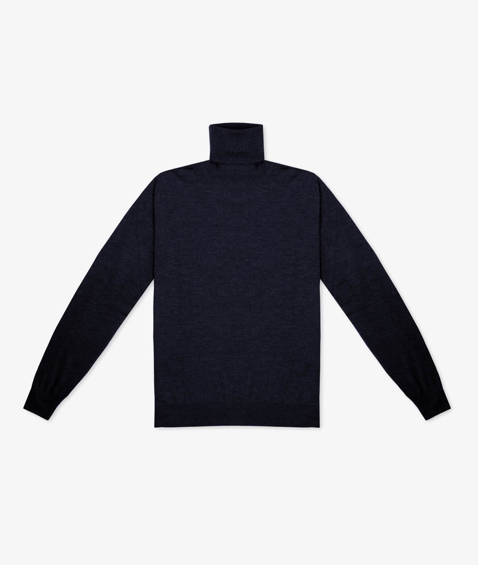 Larusmiani Turtleneck Sweater Pullman Sweater In Blue