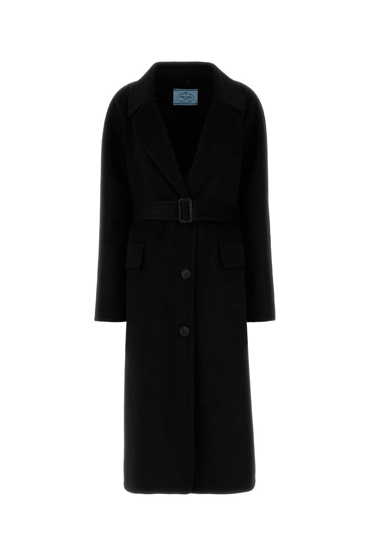 Prada Black Wool Blend Coat - Prada - Modalova