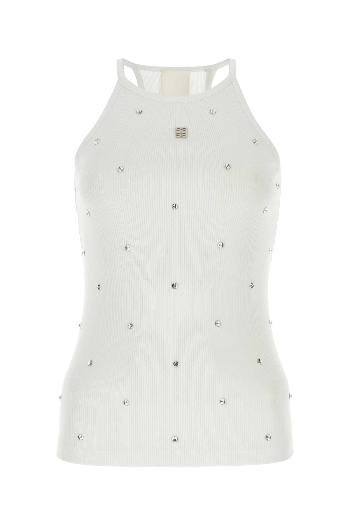 Shop Givenchy White Stretch Viscose Blend Tank Top