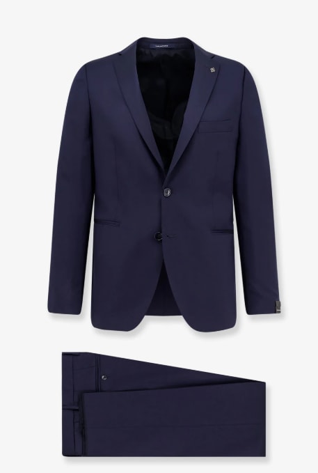 Tagliatore Single-breasted Virgin Wool Suit In Blue