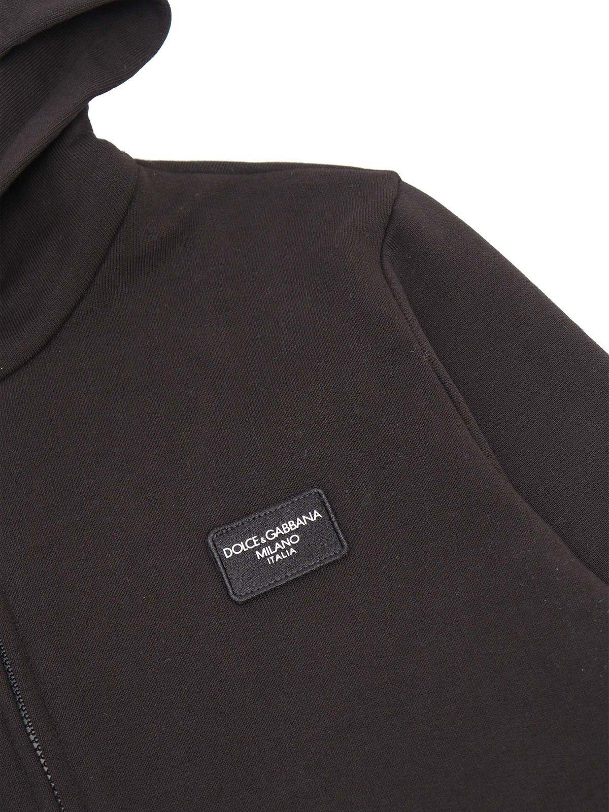 Shop Dolce & Gabbana Logo-patch Zipped Hoodie