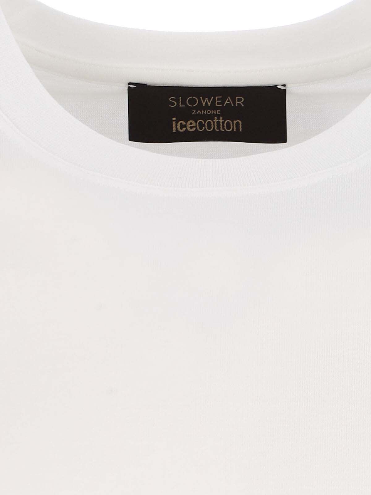 Zanone Classic Round Neck T-shirt In Soft White Cotton In White