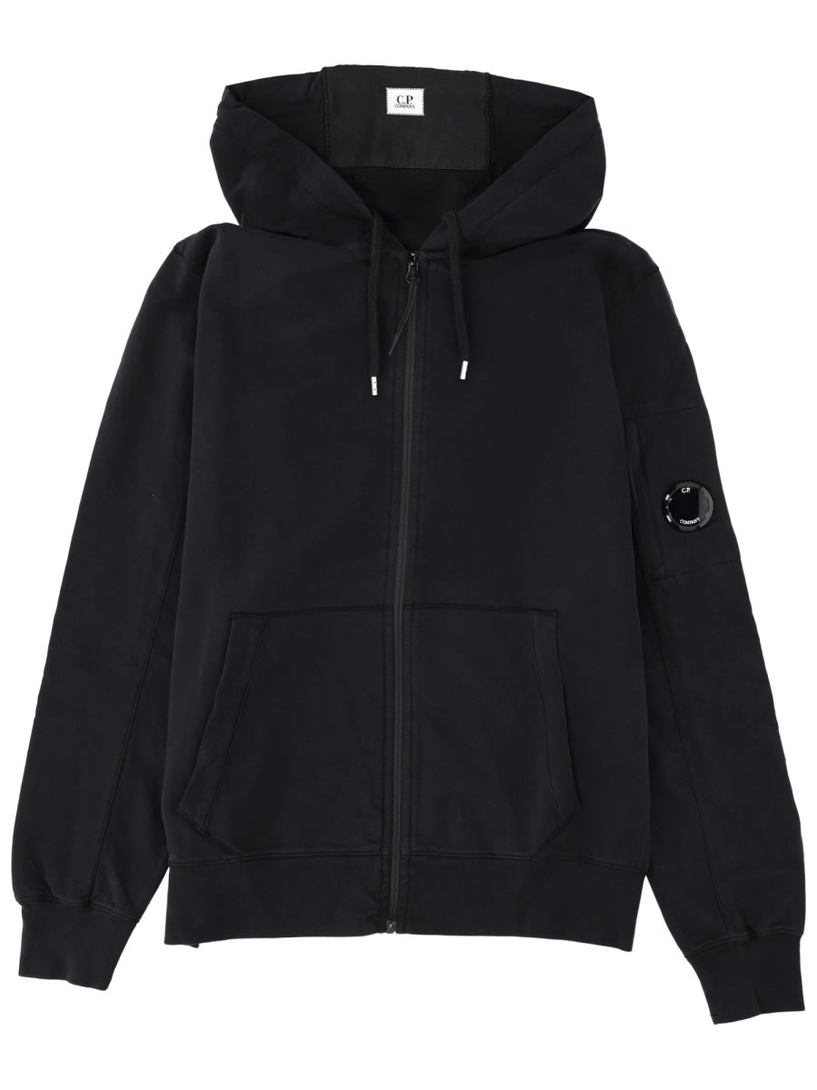 C.p. Company Hooded Sweater Featuring Kangaroo Pocket In Black
