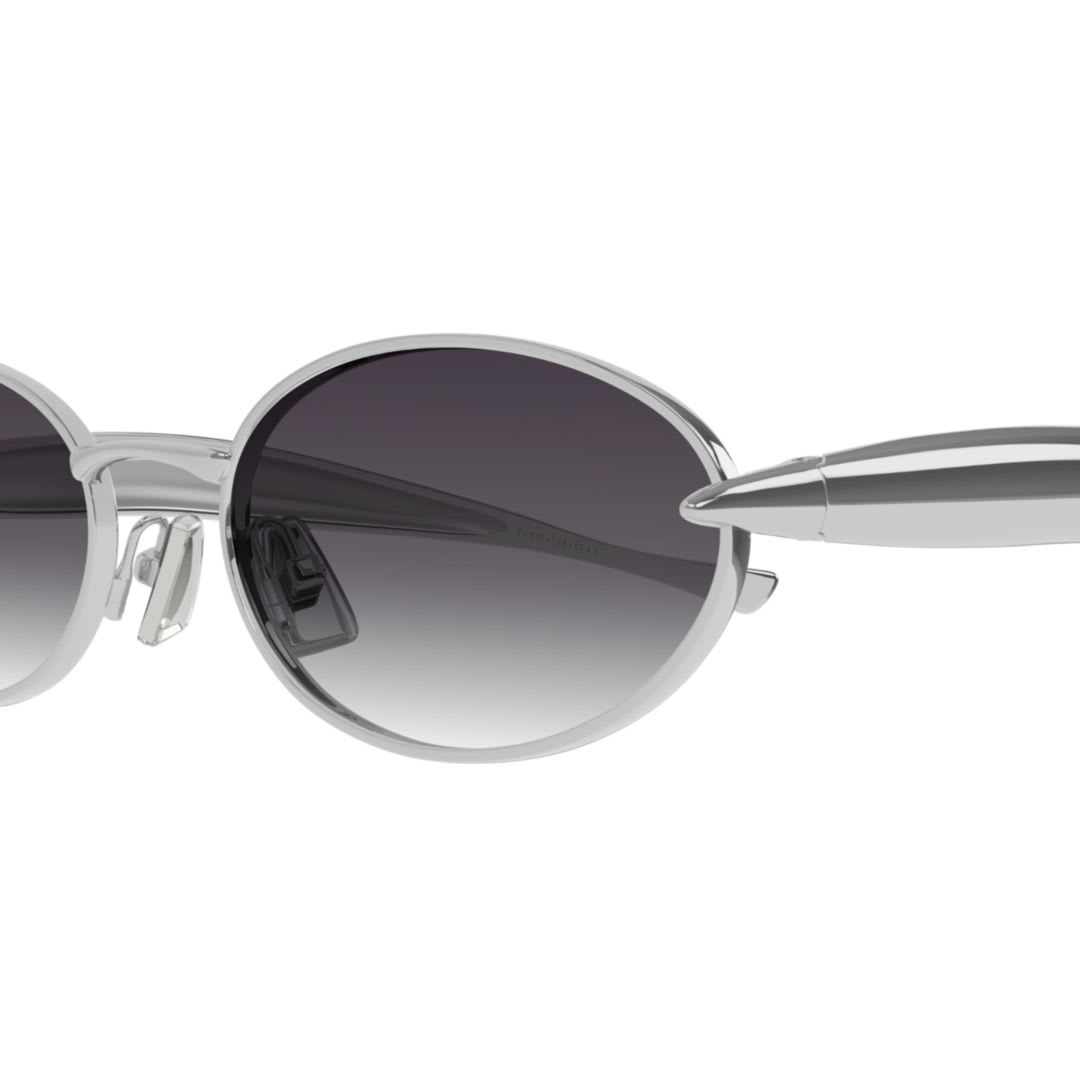 Bottega Veneta Bv1386s Linea Signature Icons 003 Silver Grey Sunglasses In Gray
