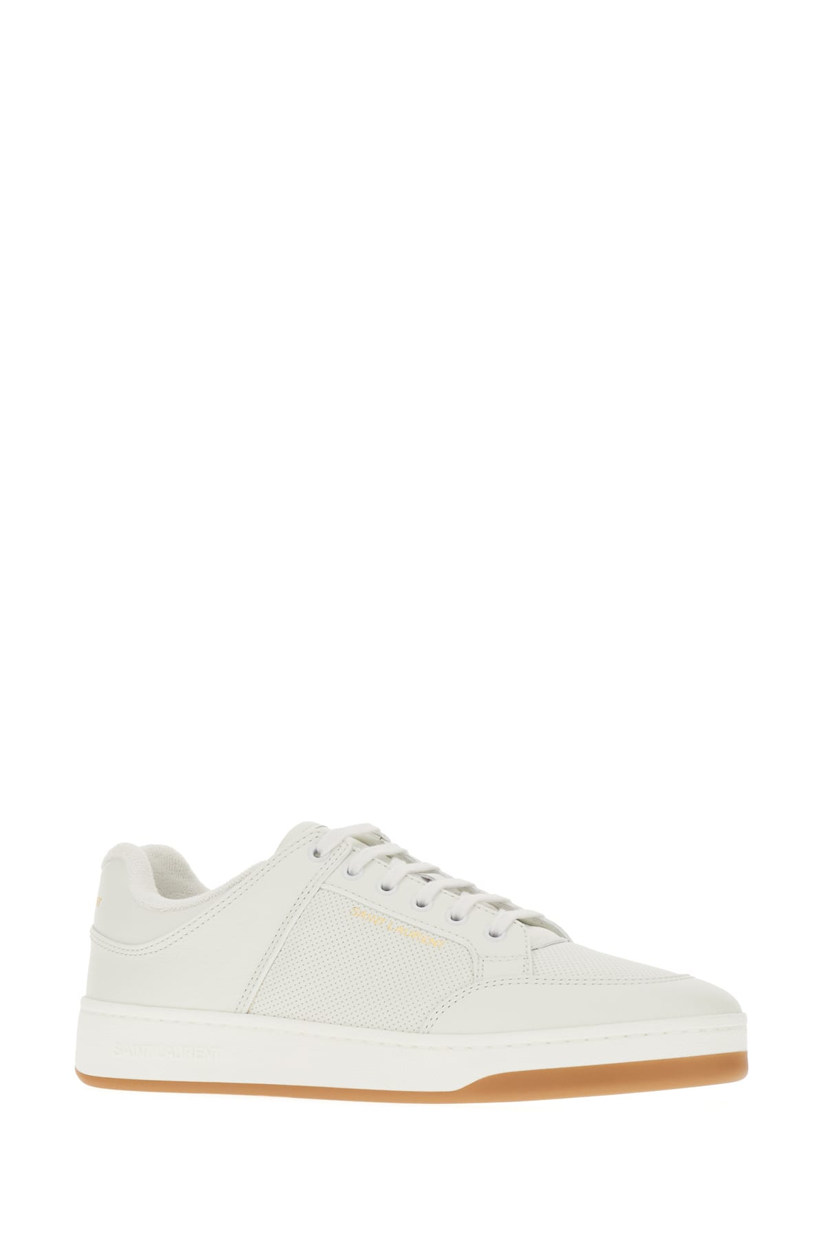 Shop Saint Laurent White Leather Sneakers In Blanc