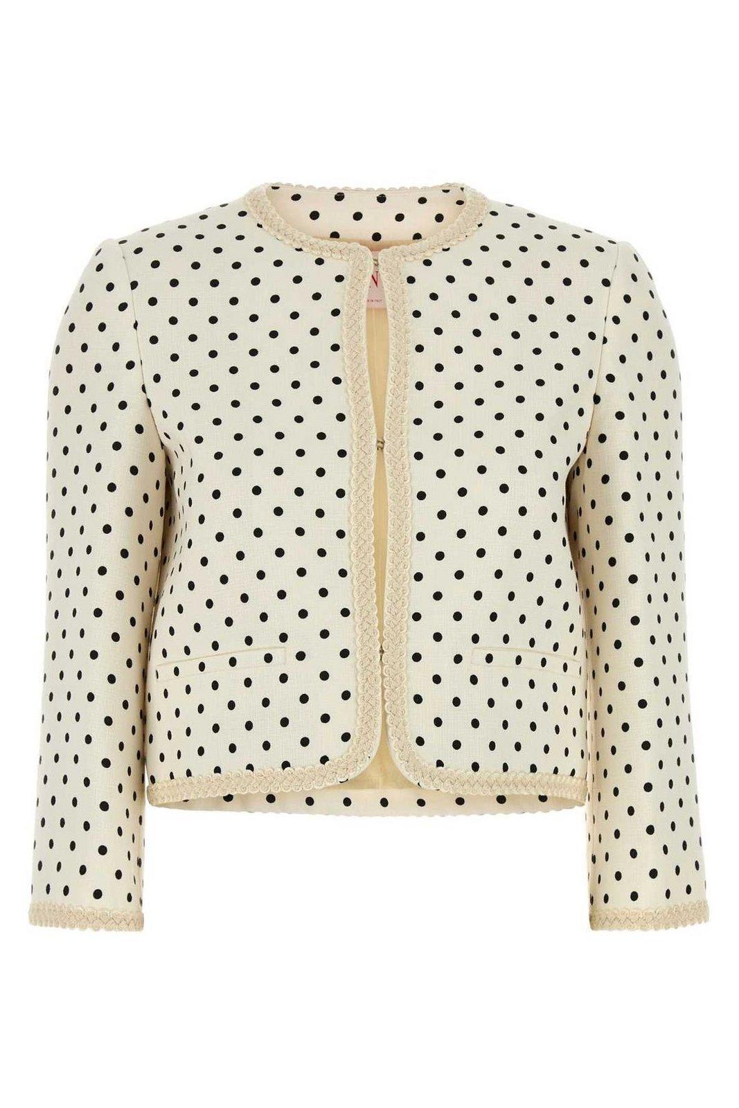 Valentino Supergran Polka Dot Printed Blazer In White