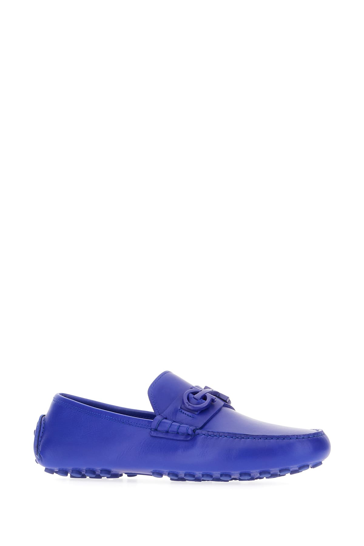 Ferragamo Electric Blue Leather Grazioso Loafers In Lapis