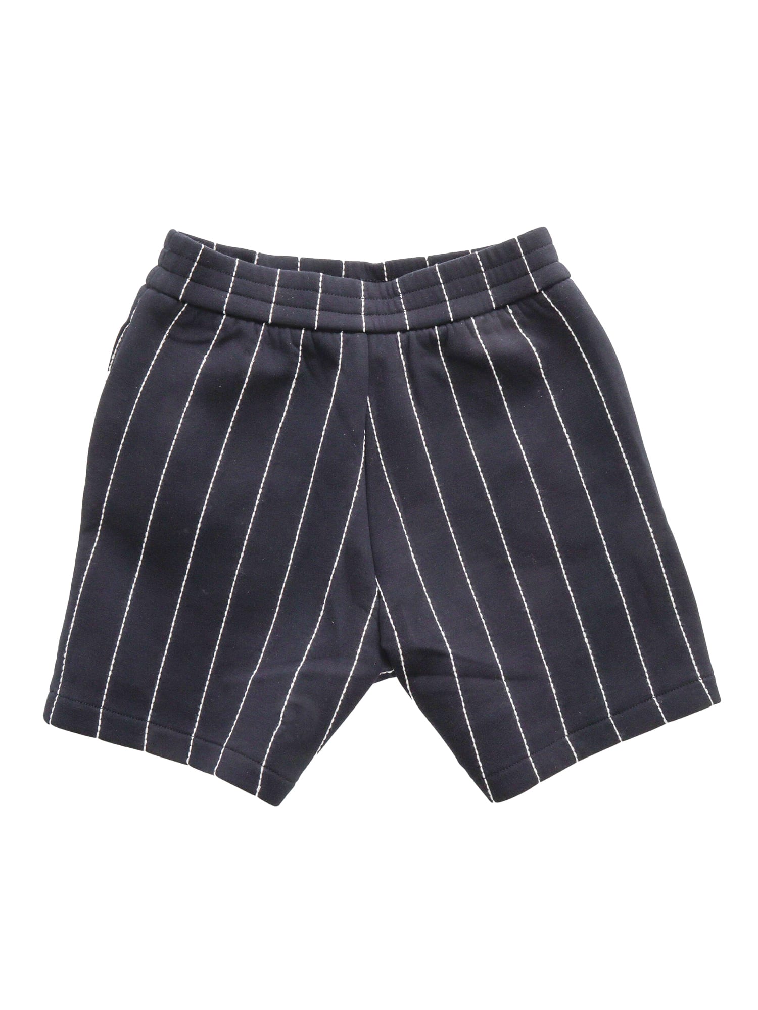 Shop Emporio Armani Shorts With Vertical Seams In Blue
