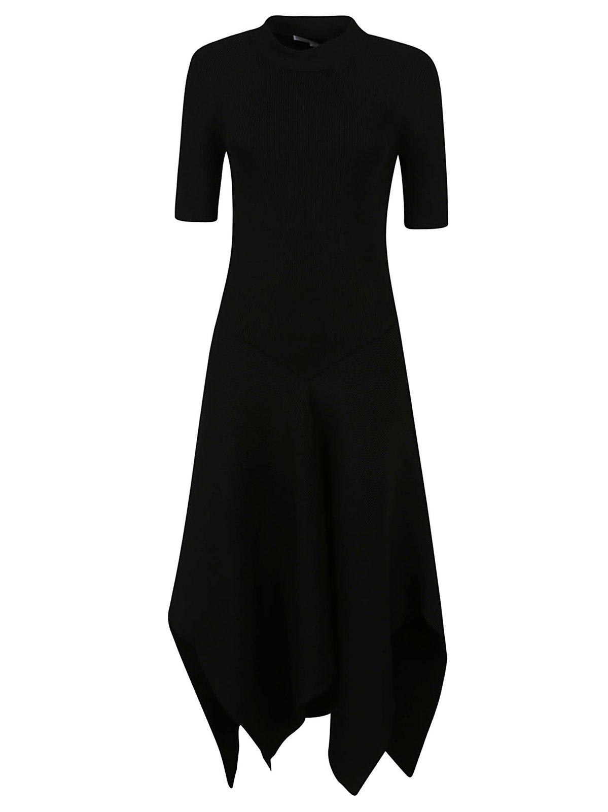 Stella Mccartney Black Short-sleeved Midi Dress In Black