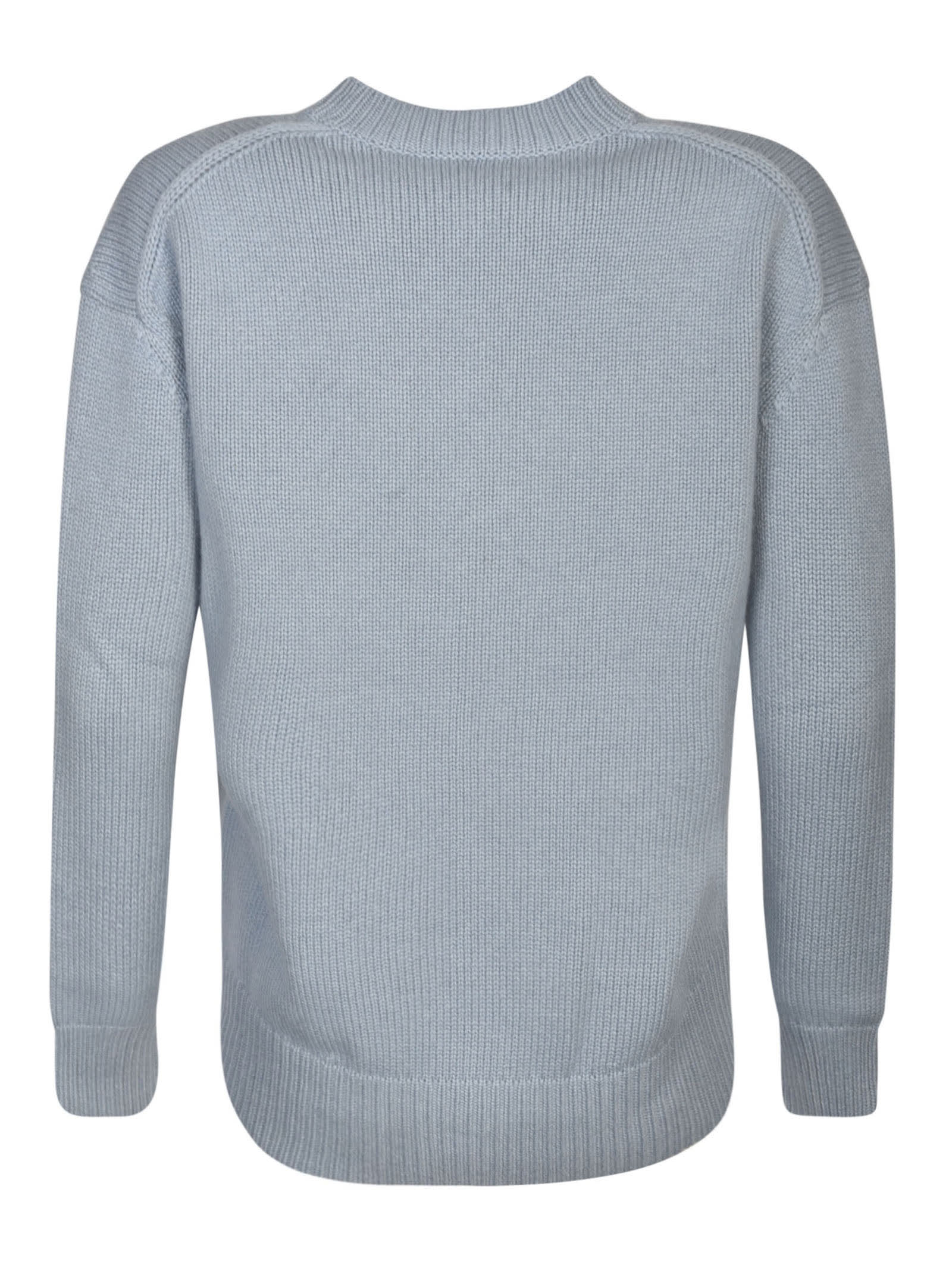 Shop 's Max Mara Rib Trim Plain Knit Sweater In Grey