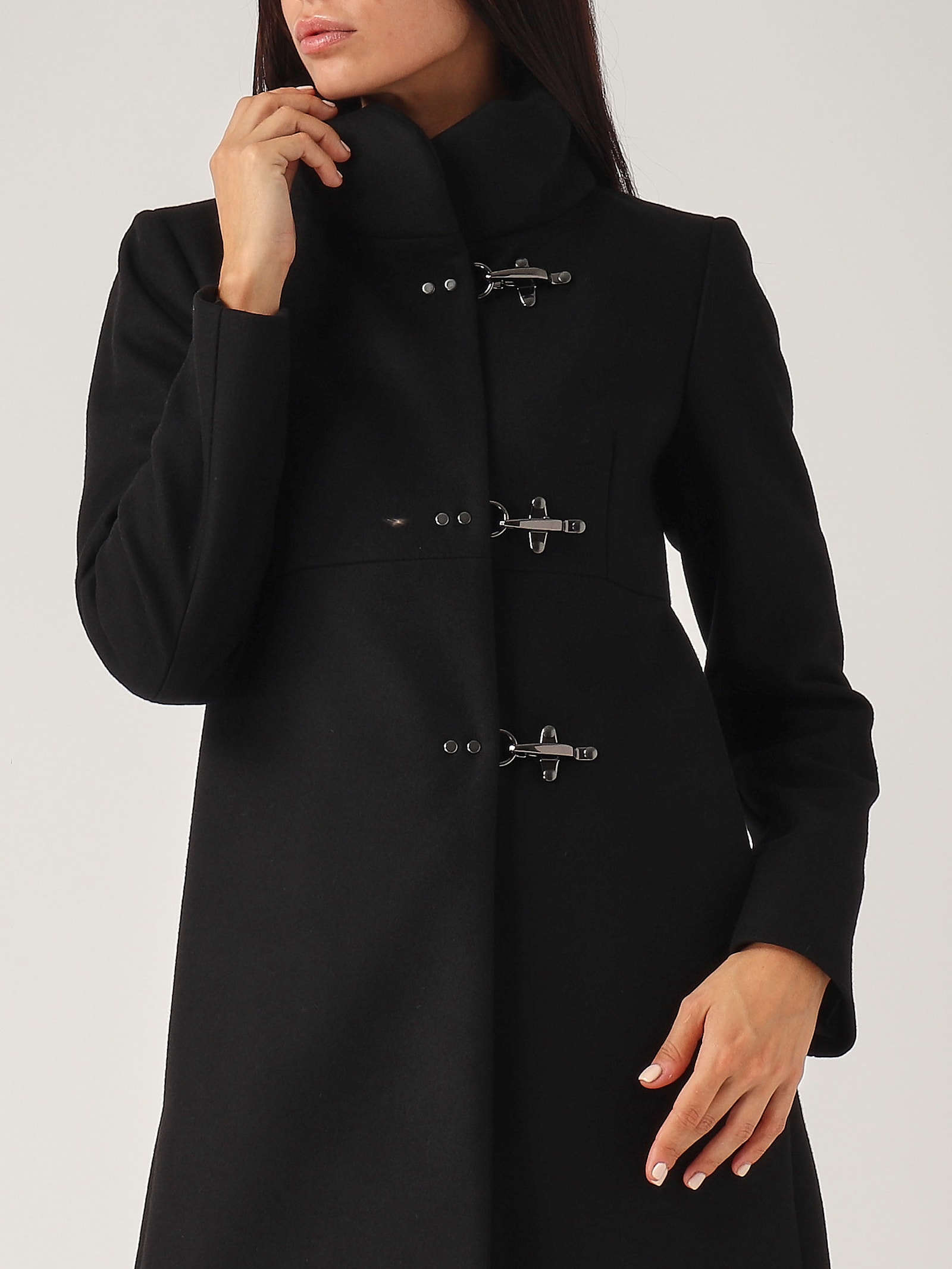 Shop Fay Romantic Foderato Coat In Nero