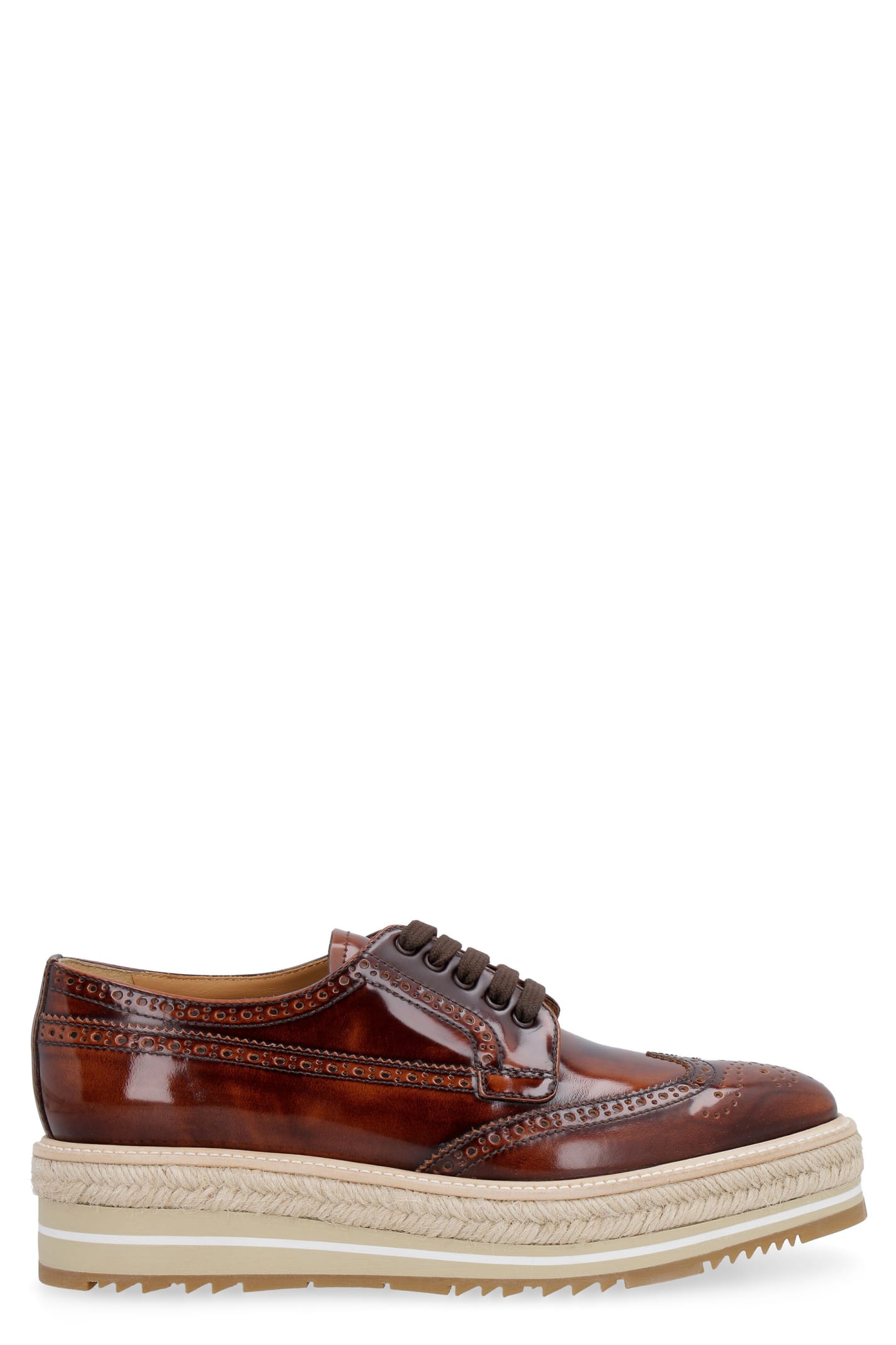 Prada Leather Brogues Lace-up Shoes