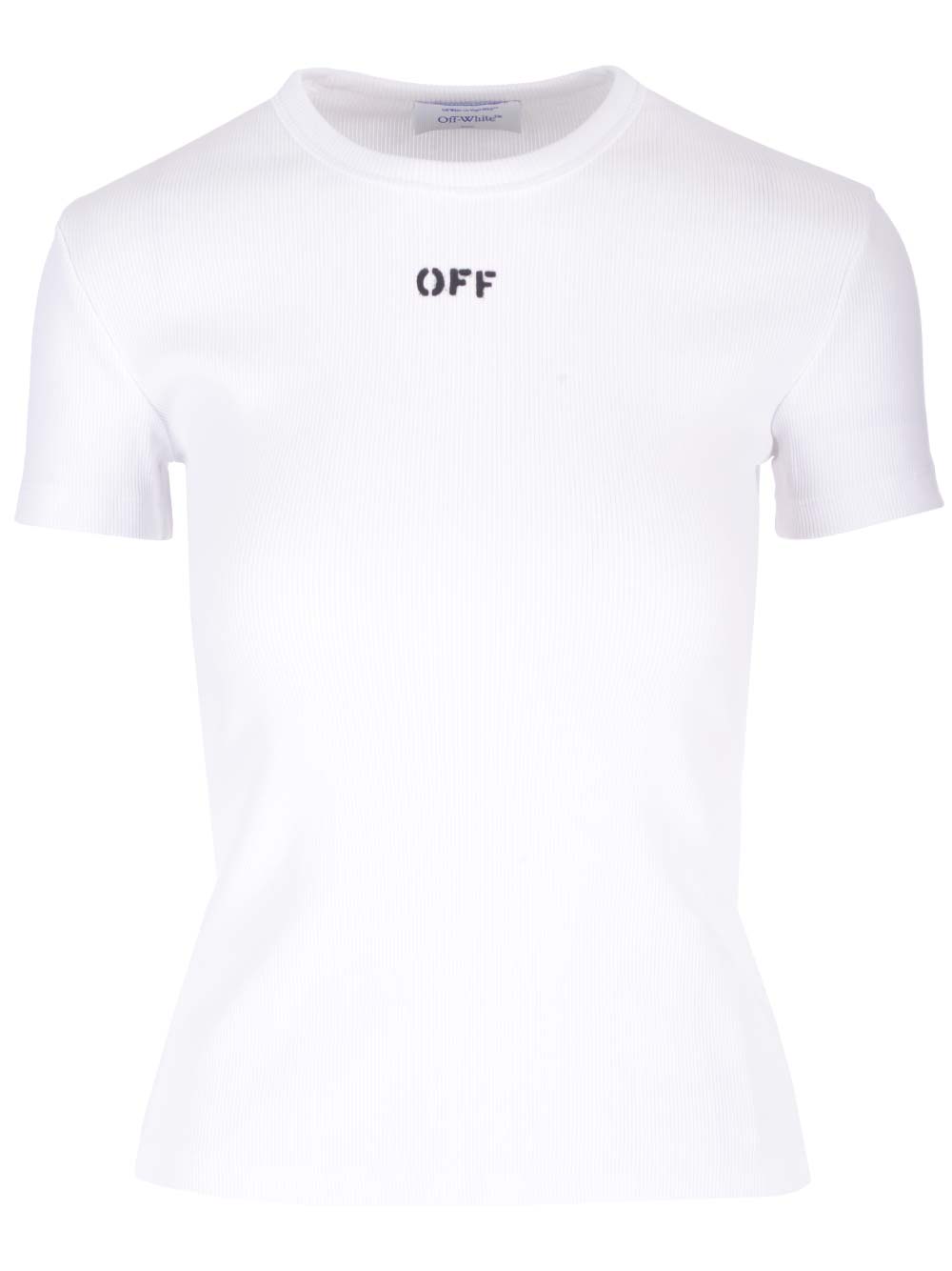 Shop Off-white Basic T-shirt In White Black
