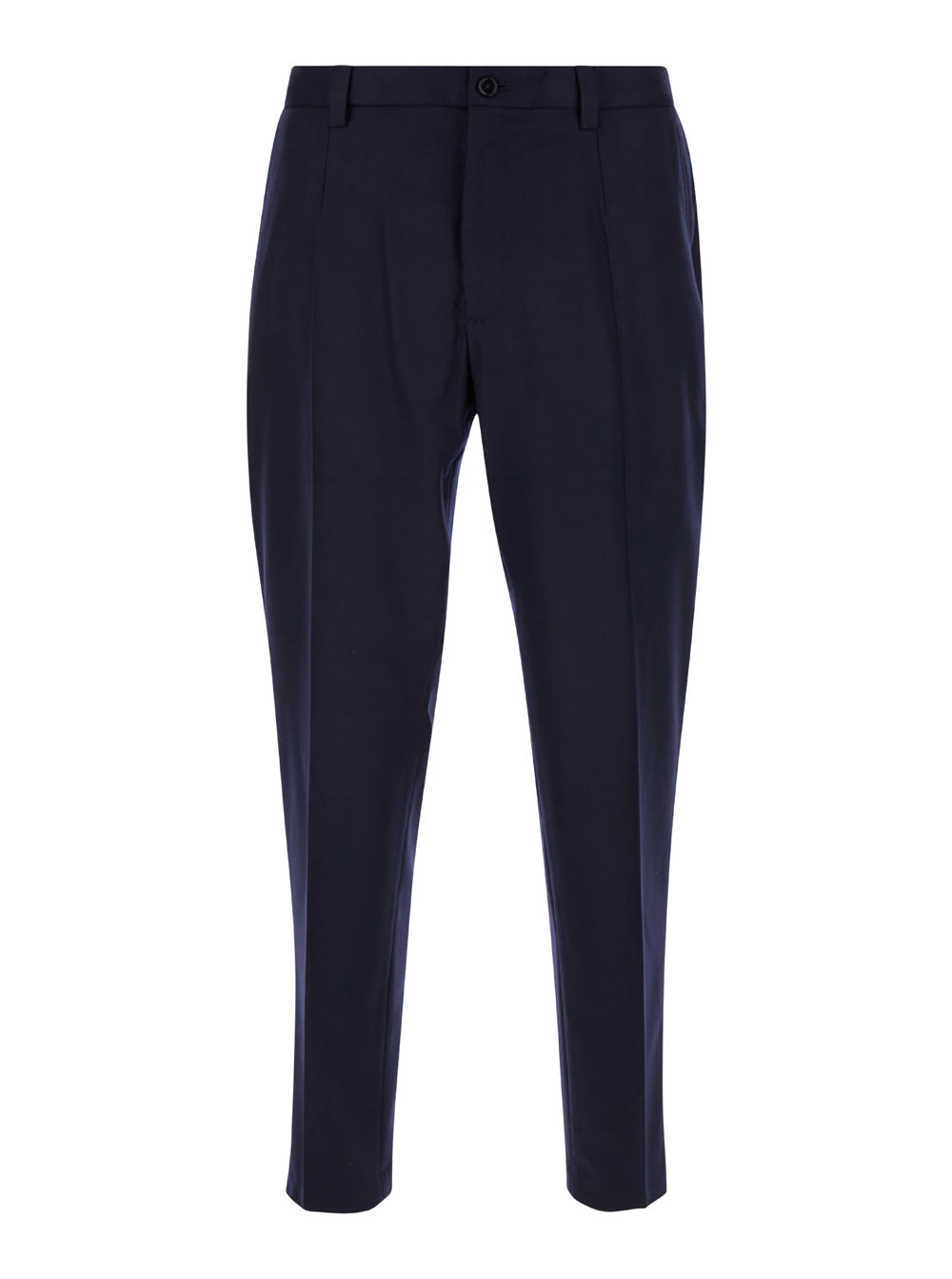 Shop Dolce & Gabbana Blue High Waist Pants In Wool Man