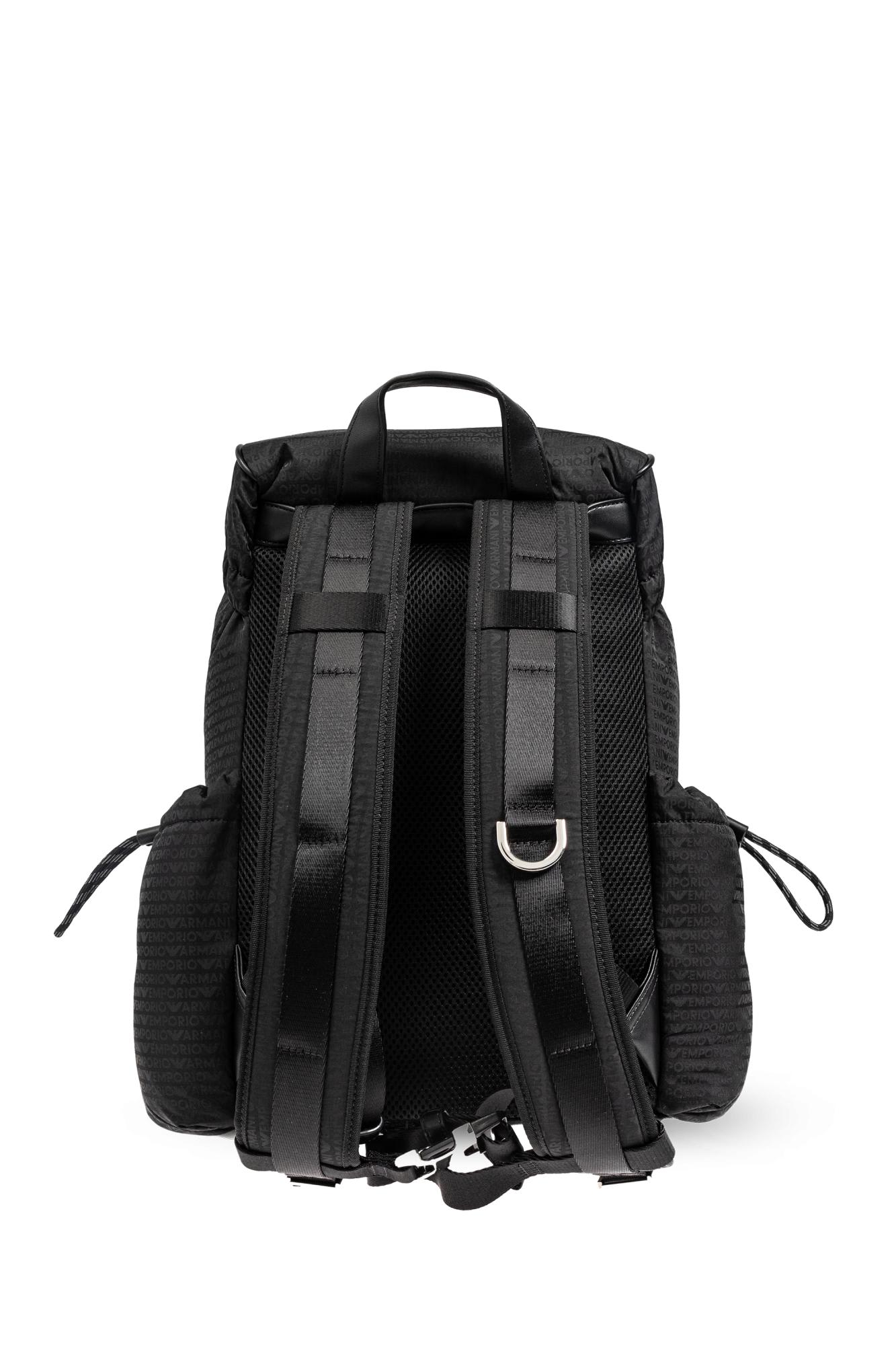 Shop Emporio Armani Backpack With Monogram In Black