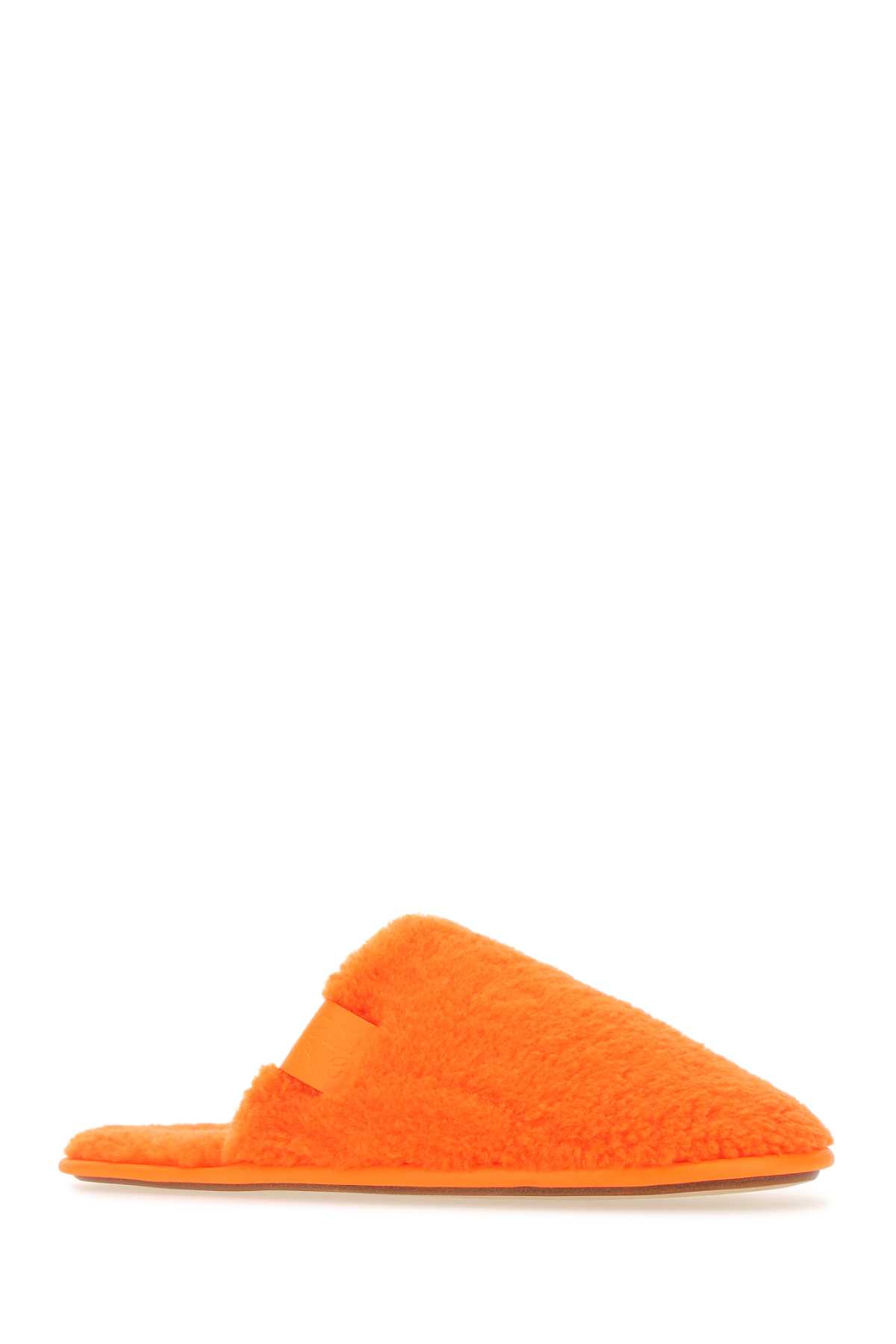 Shop Loewe Fluo Orange Pile Slippers In Neonorange