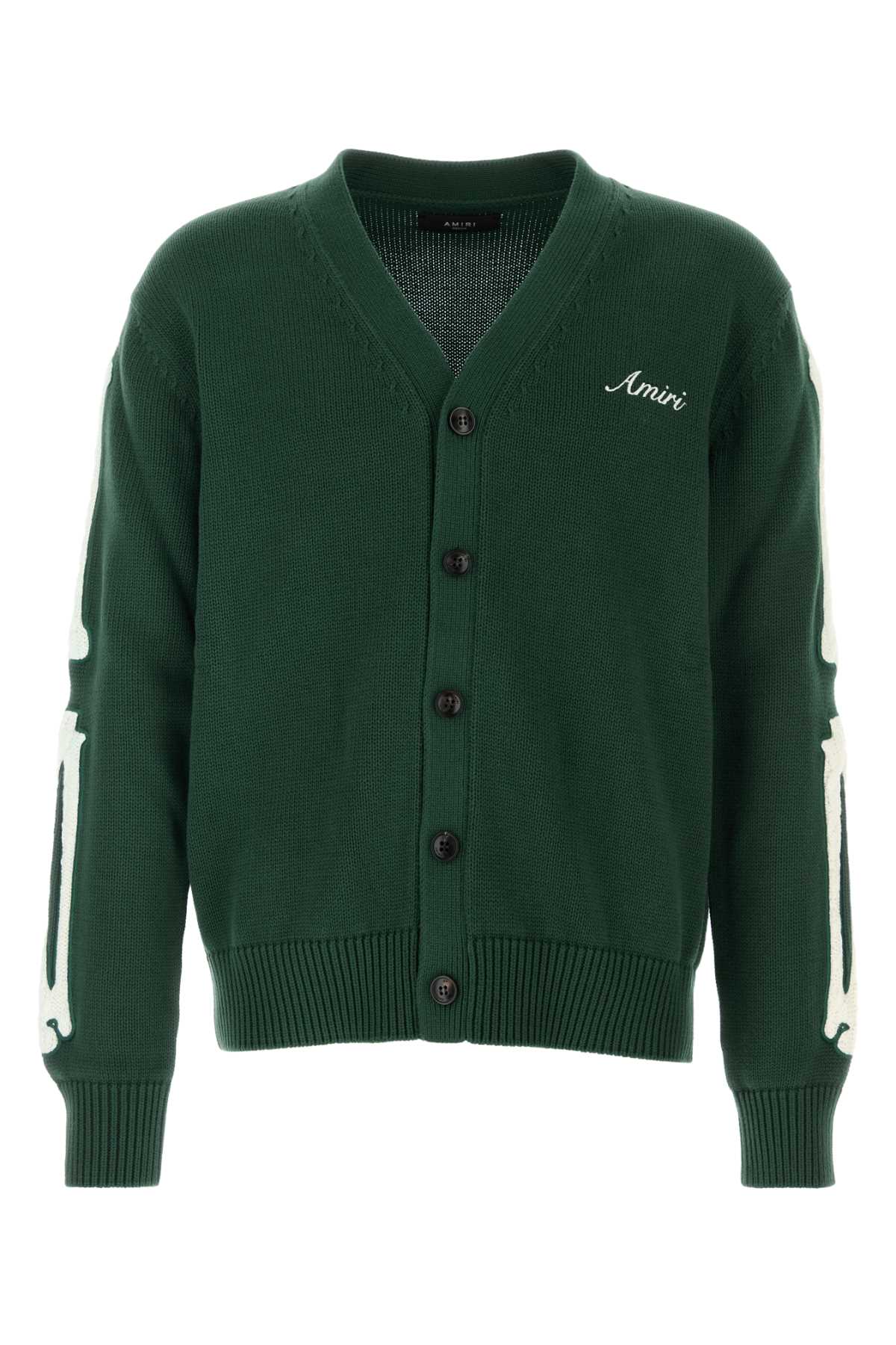 Dark Green Cotton Cardigan