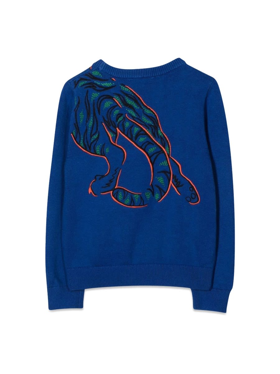 Shop Kenzo Tiger Crewneck Sweater In Blue