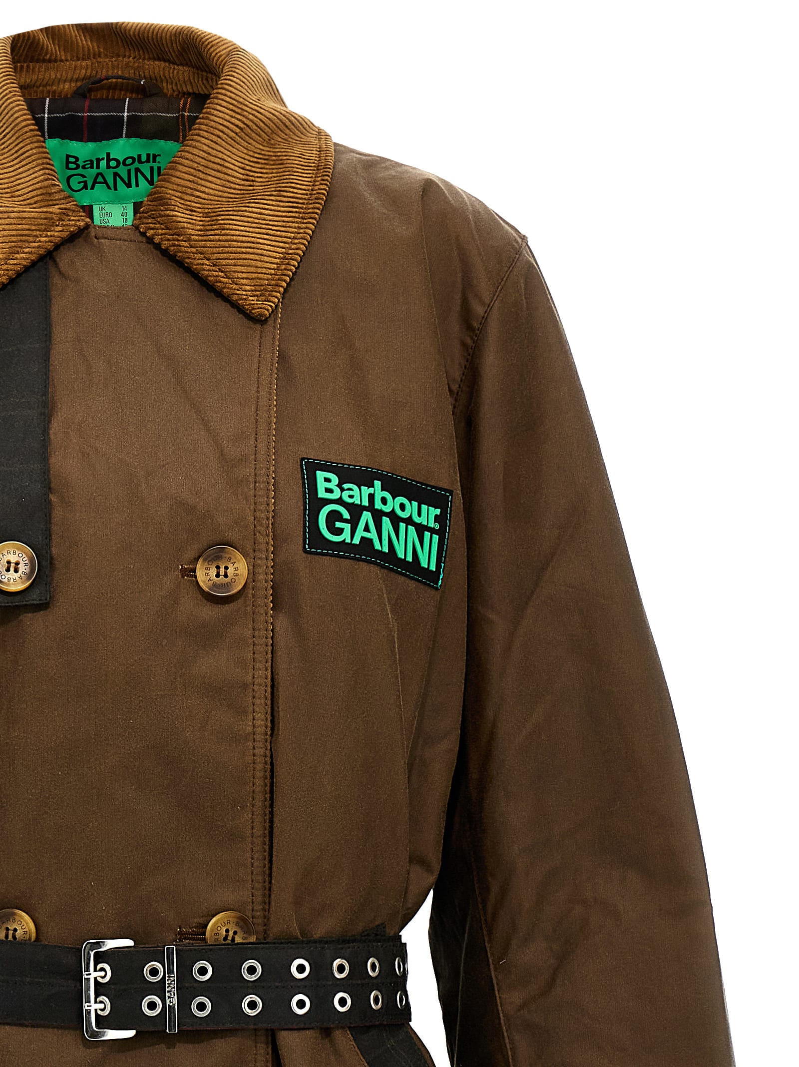 Shop Barbour Trench  X Ganni In Brown