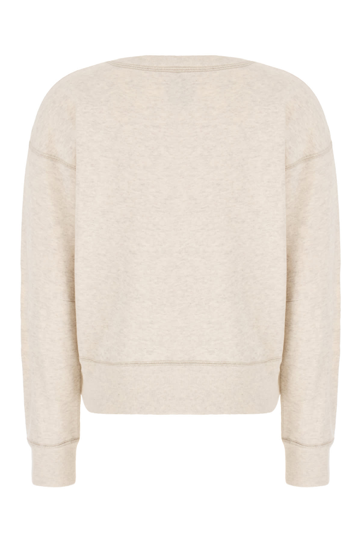 Shop Isabel Marant Melange Ivory Cotton Blend Oversize Sweatshirt In 23ec