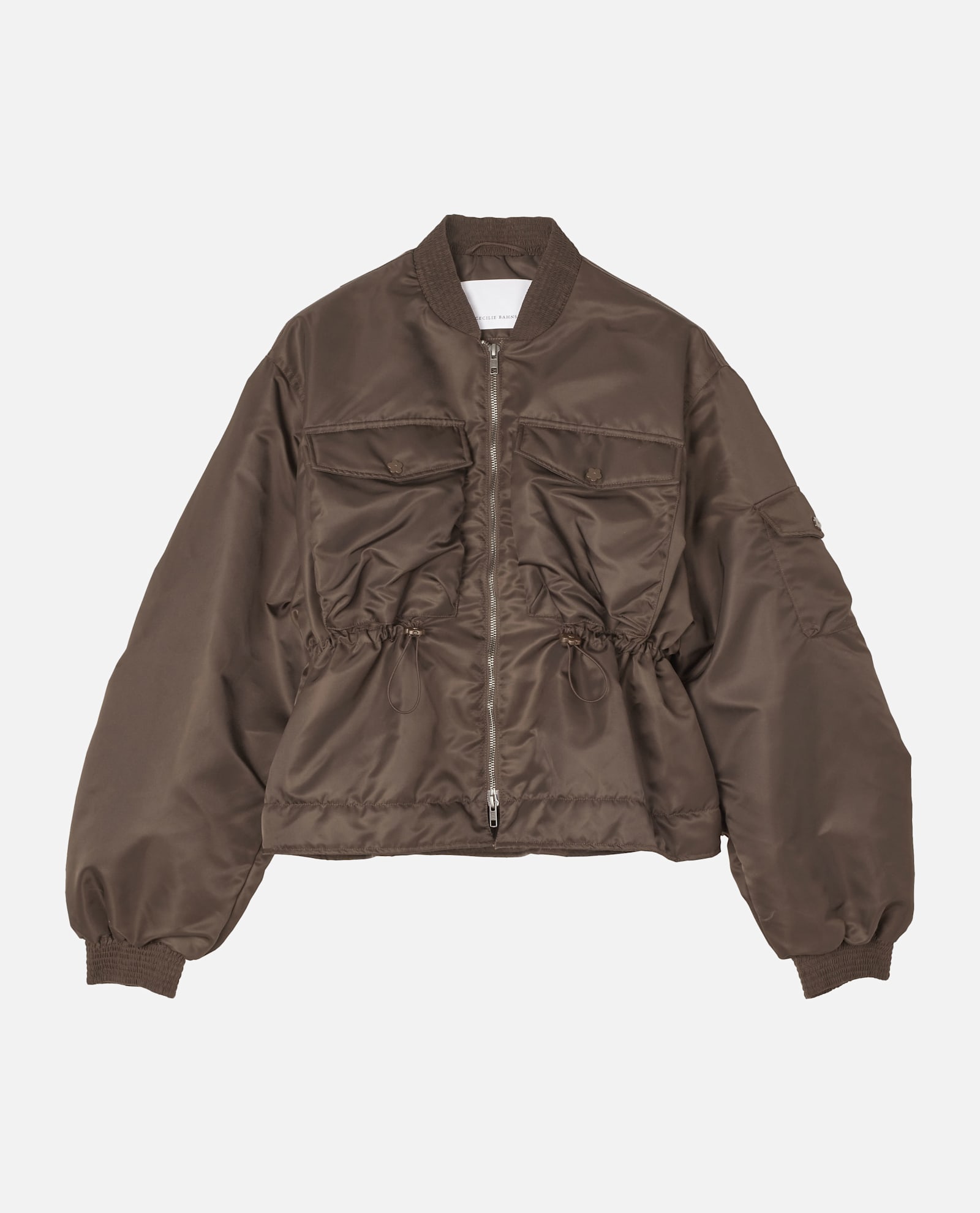 Cecilie Bahnsen Birdie Jacket Technical Nylon In Brown