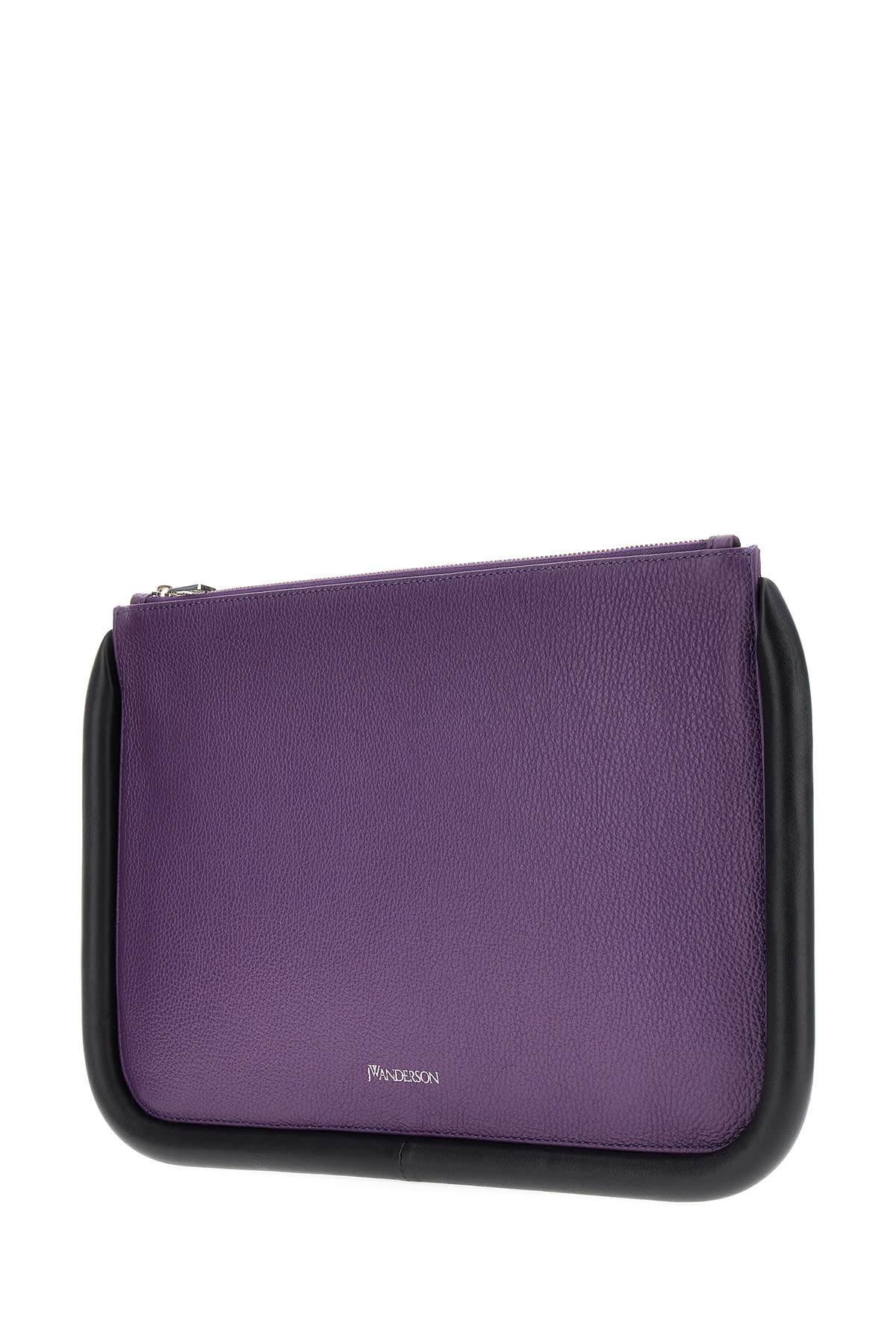 Shop Jw Anderson Purple Leather Large Bumper-tube Clutch In 697