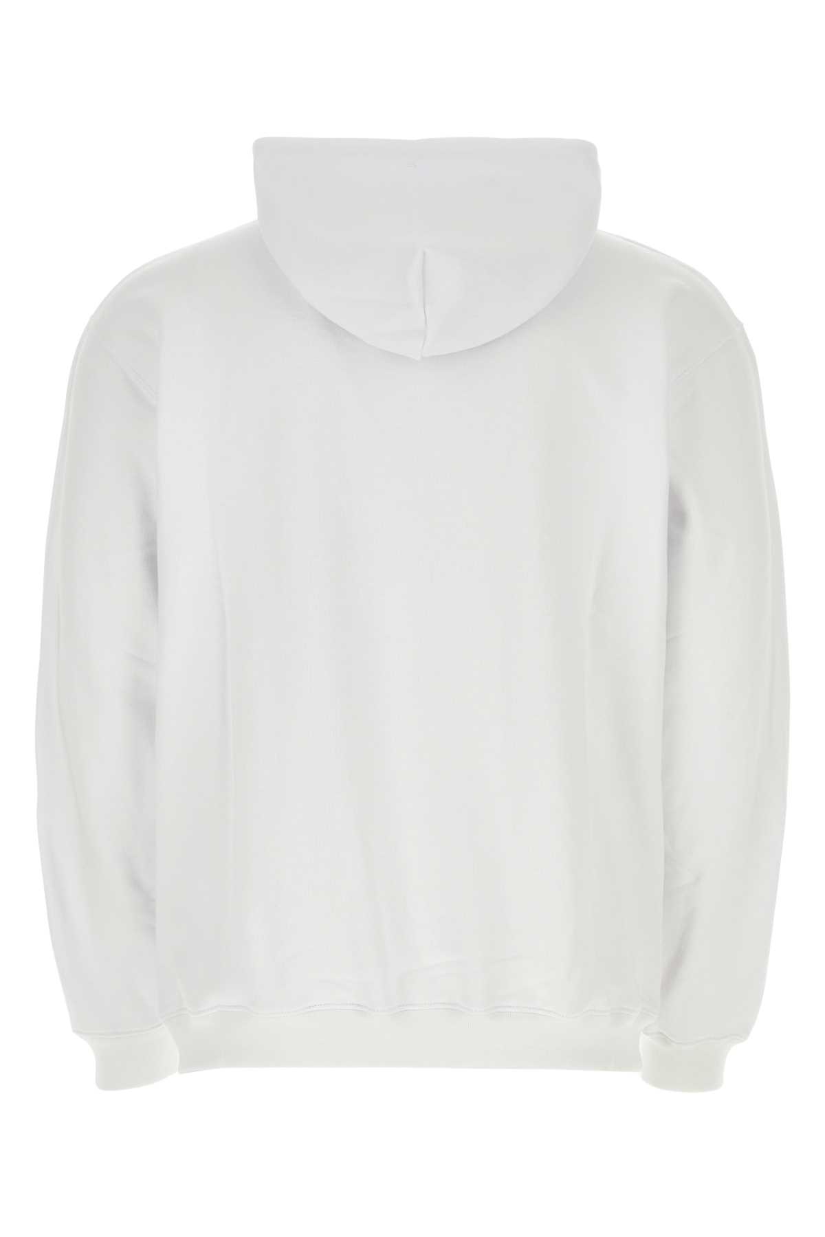 Shop Vtmnts White Cotton Blend Oversize Sweatshirt