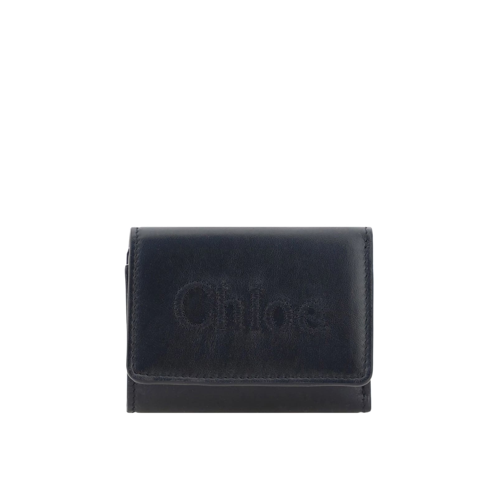 Shop Chloé Leather Wallet In Black